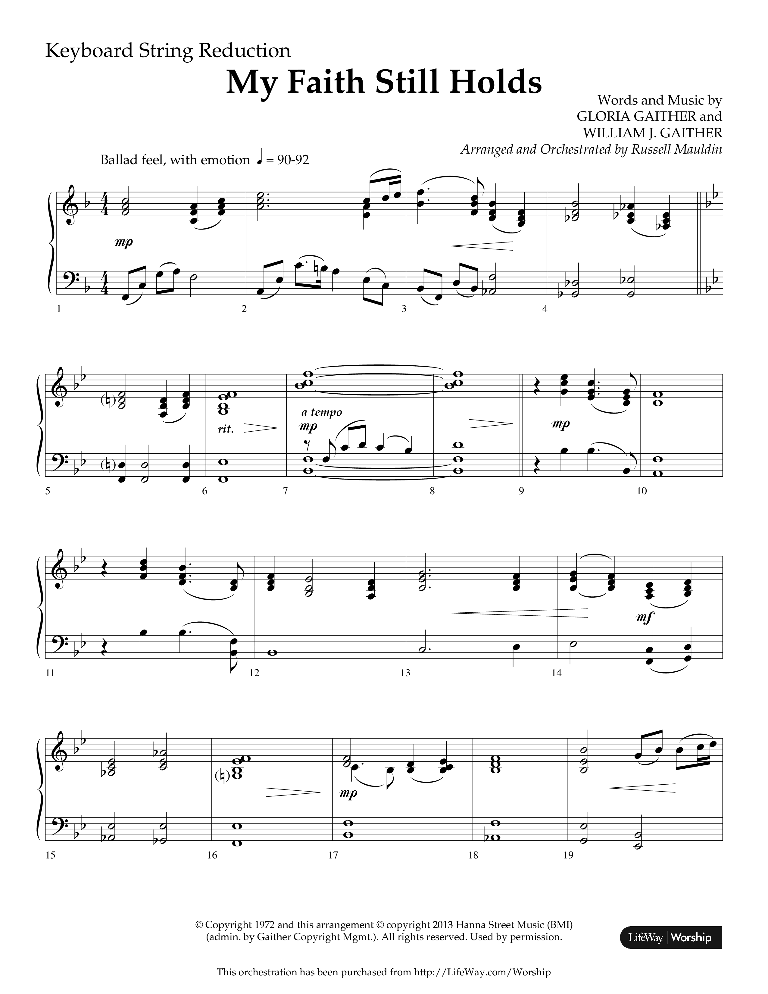 My Faith Still Holds (Choral Anthem SATB) String Reduction (Lifeway Choral / Arr. Russell Mauldin)
