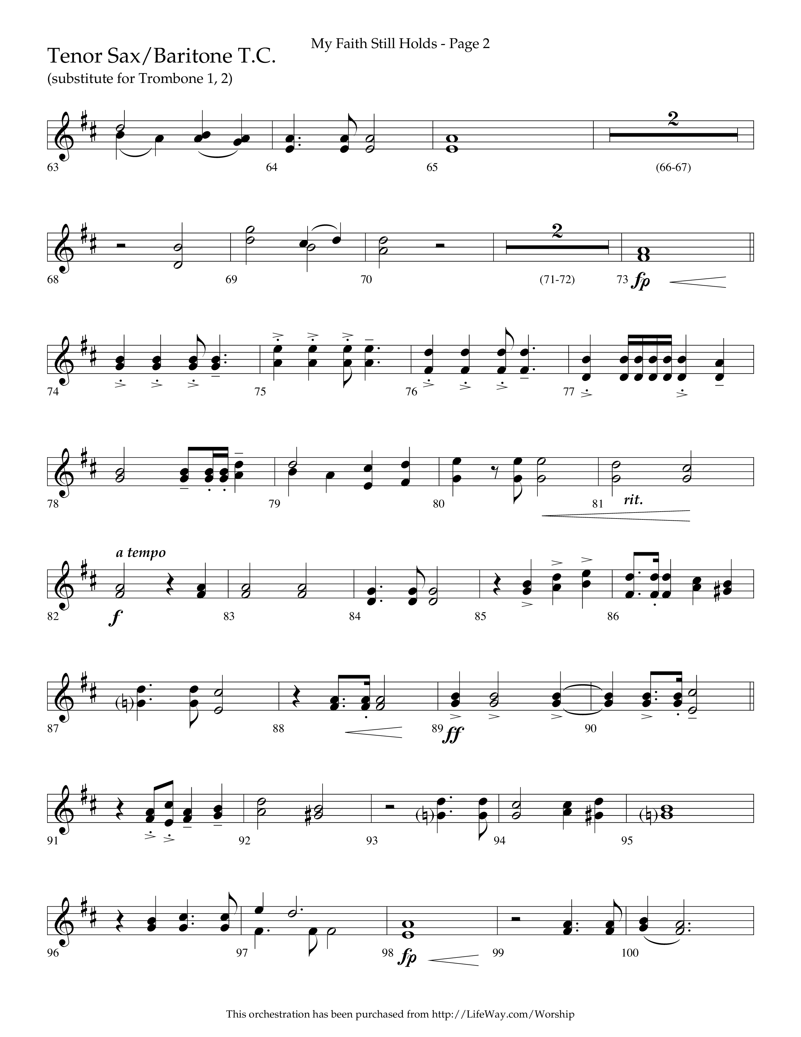 My Faith Still Holds (Choral Anthem SATB) Tenor Sax/Baritone T.C. (Lifeway Choral / Arr. Russell Mauldin)