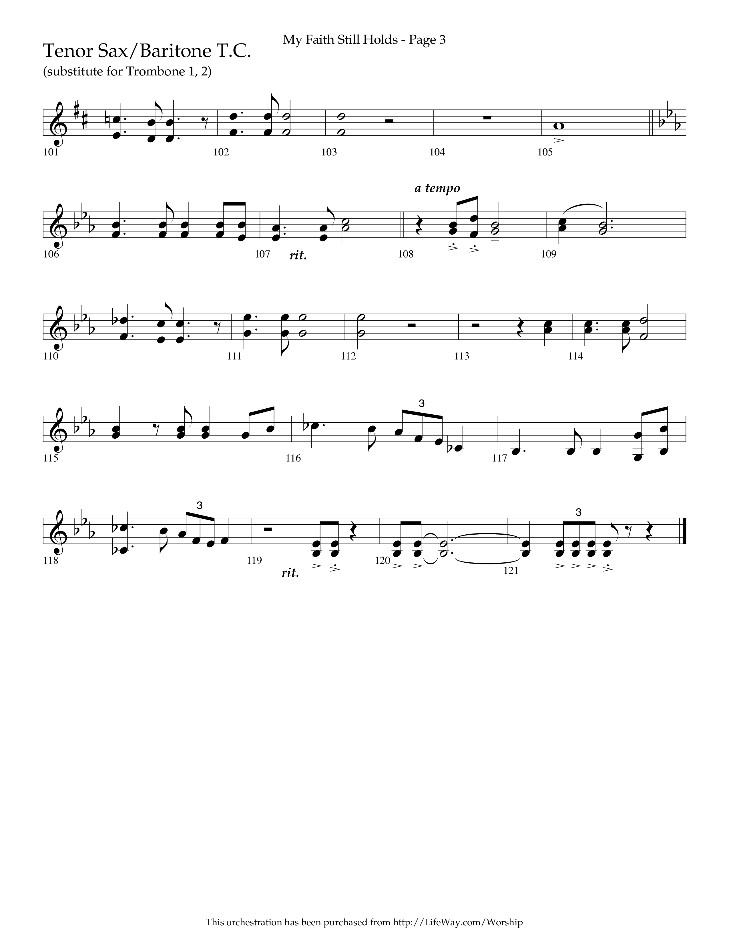 My Faith Still Holds (Choral Anthem SATB) Tenor Sax/Baritone T.C. (Lifeway Choral / Arr. Russell Mauldin)