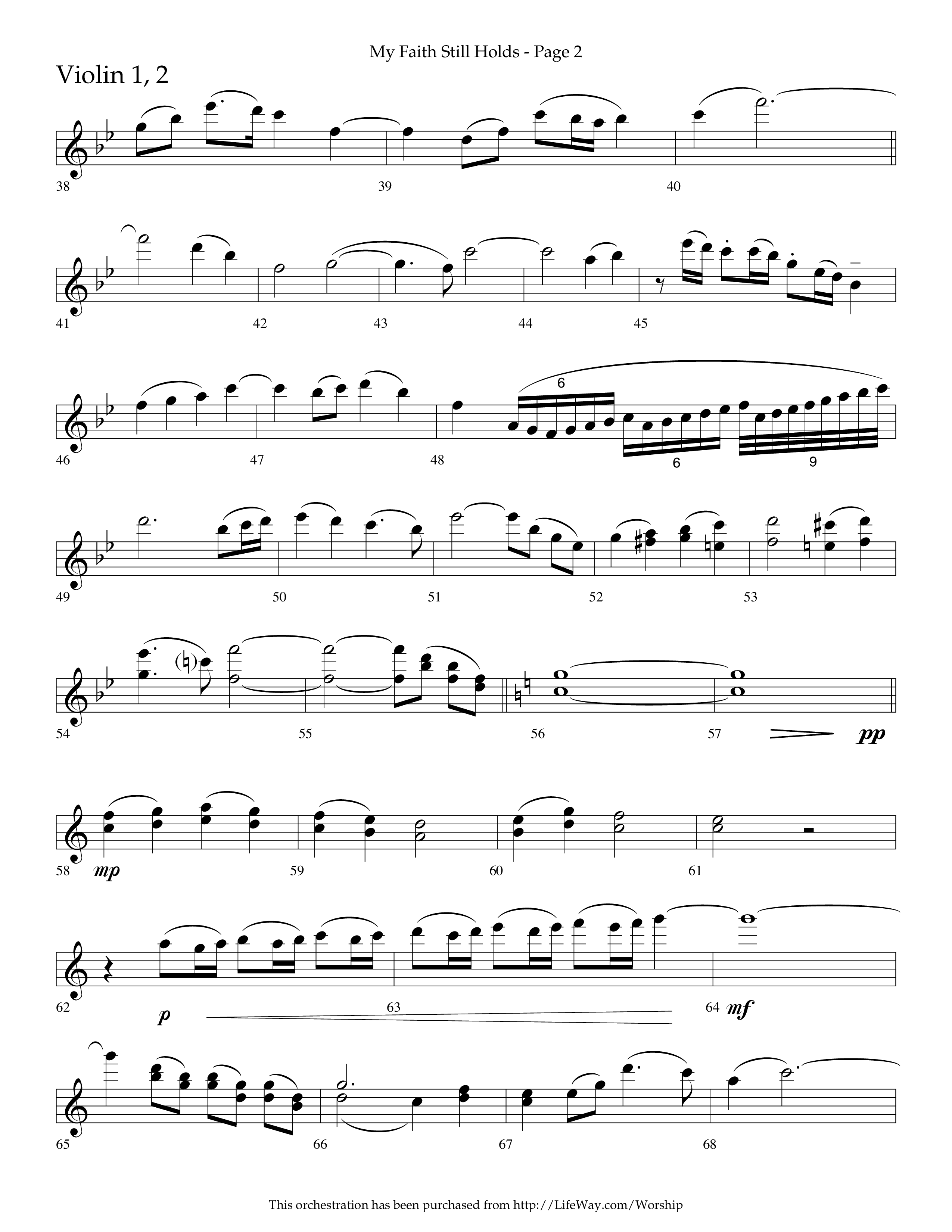 My Faith Still Holds (Choral Anthem SATB) Violin 1/2 (Lifeway Choral / Arr. Russell Mauldin)