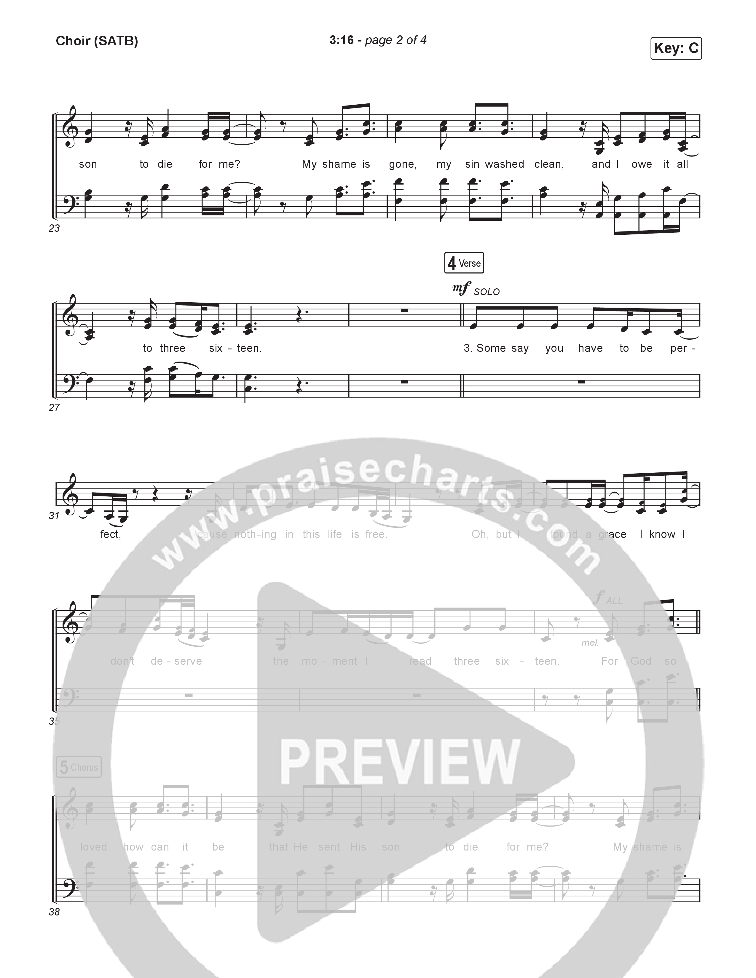 3:16 Choir Sheet (SATB) (Anne Wilson)