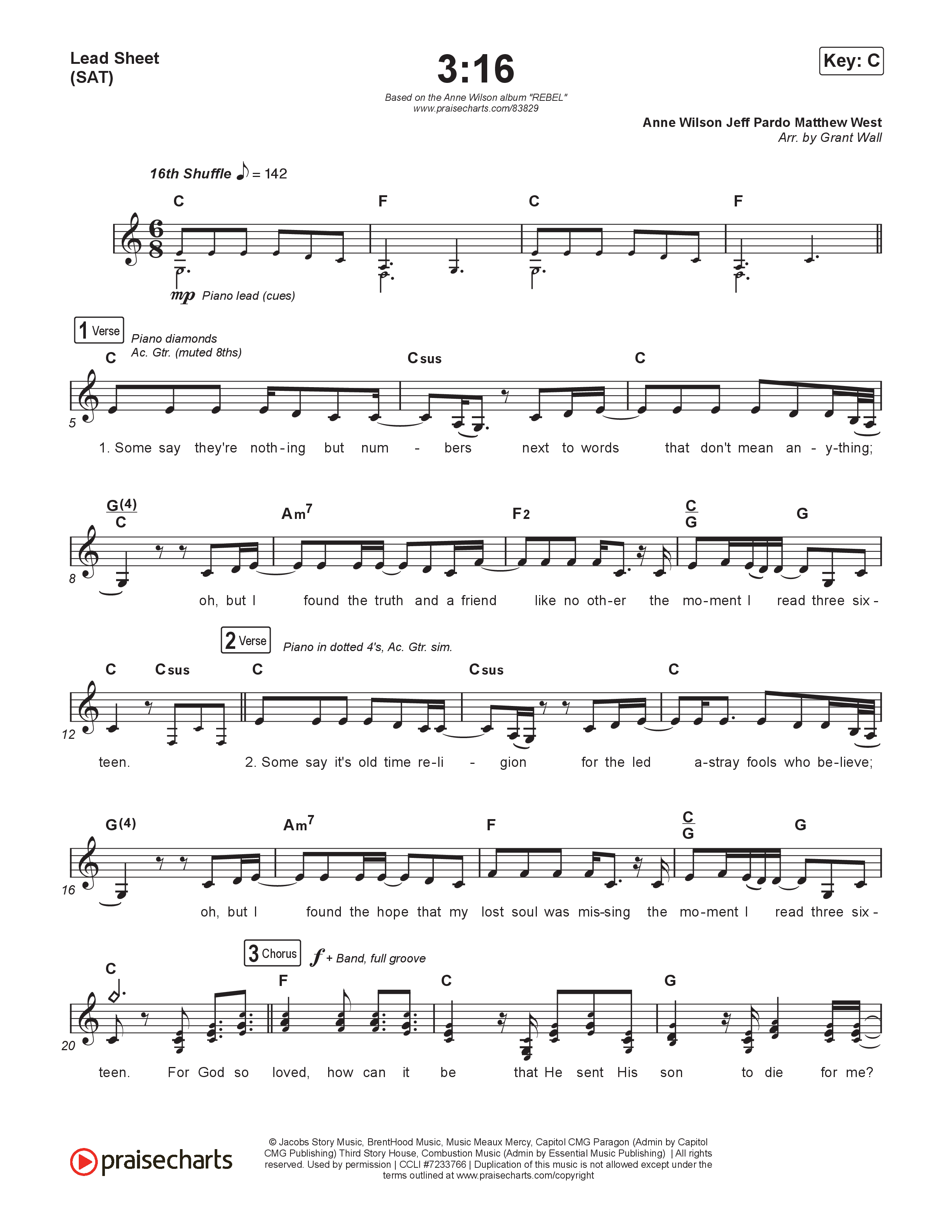 3:16 Lead Sheet (SAT) (Anne Wilson)