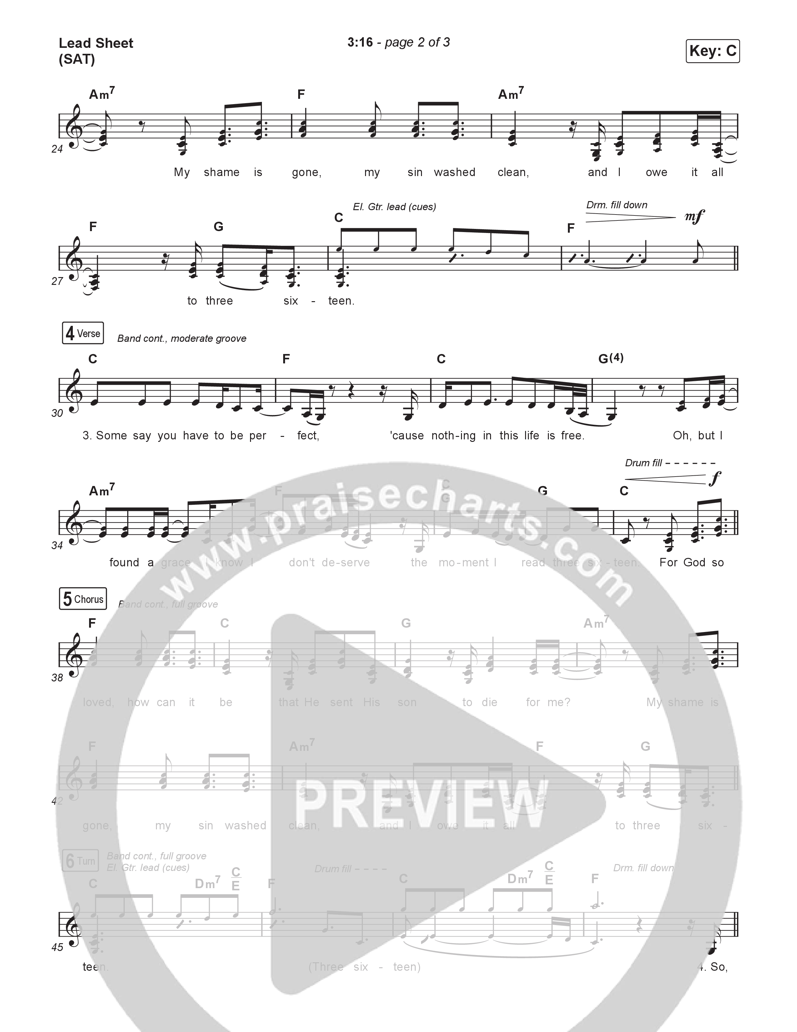 3:16 Lead Sheet (SAT) (Anne Wilson)