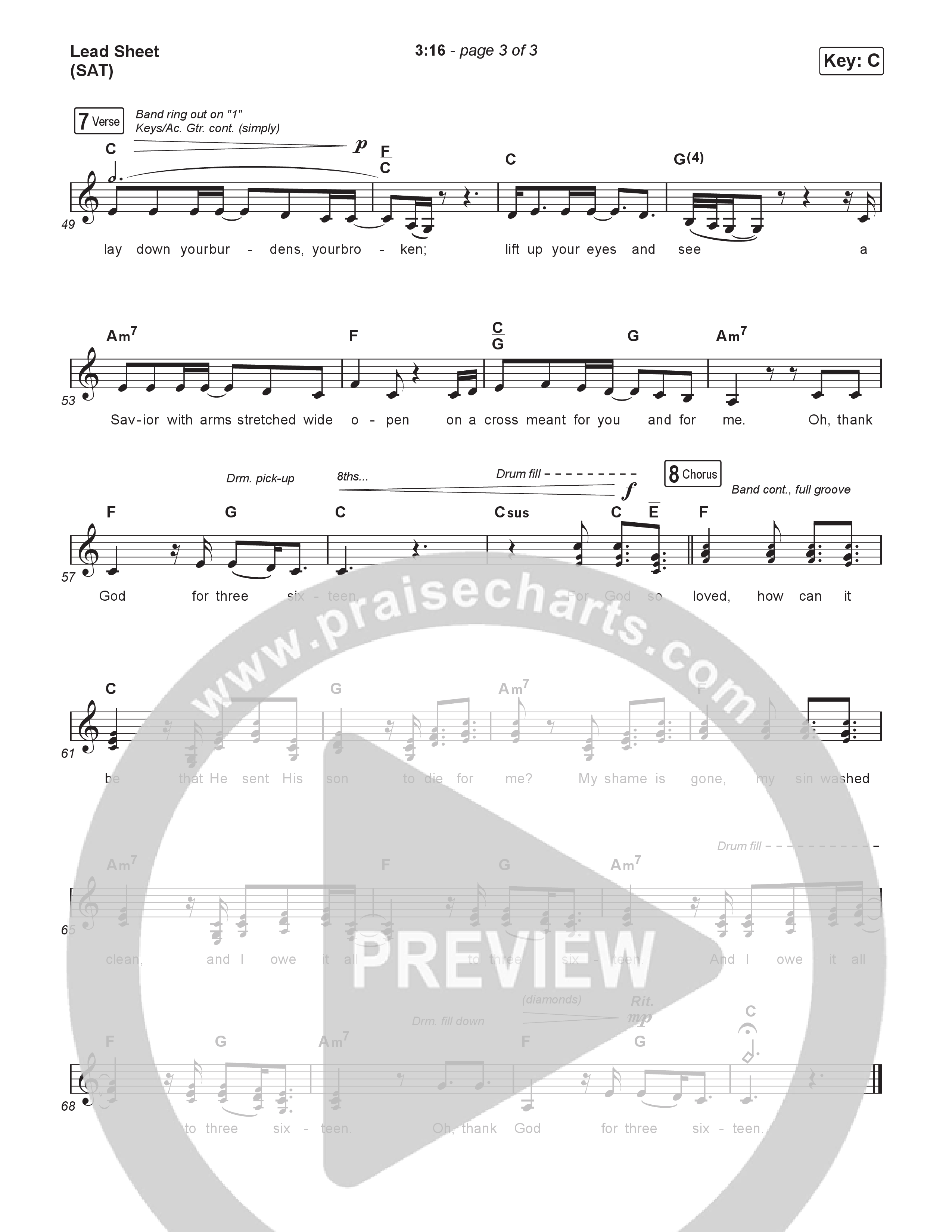 3:16 Lead Sheet (SAT) (Anne Wilson)