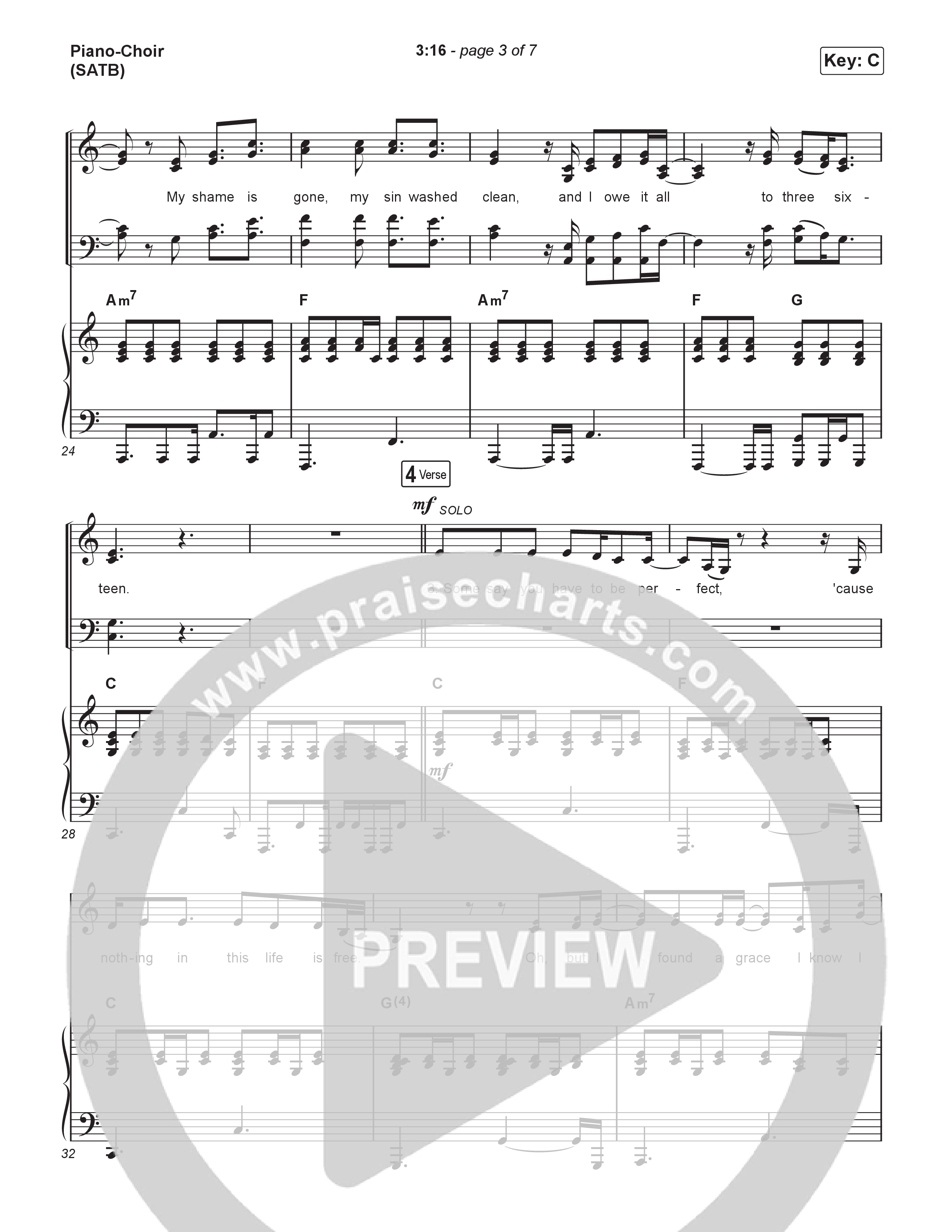 3:16 Piano/Vocal Pack (Anne Wilson)