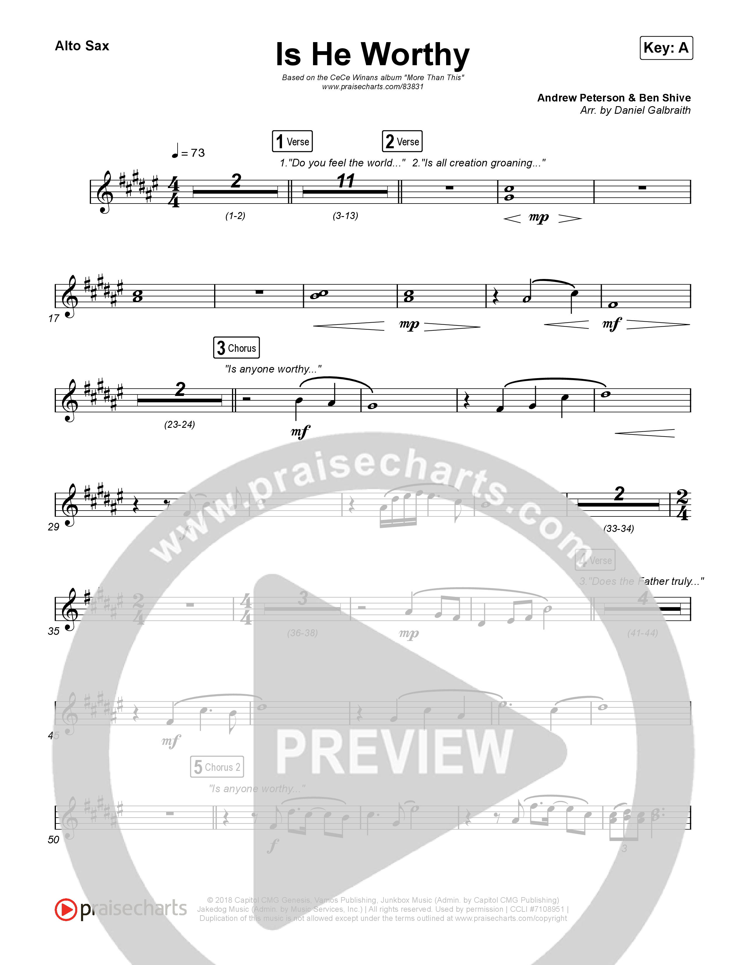 Is He Worthy Sax Pack (CeCe Winans)