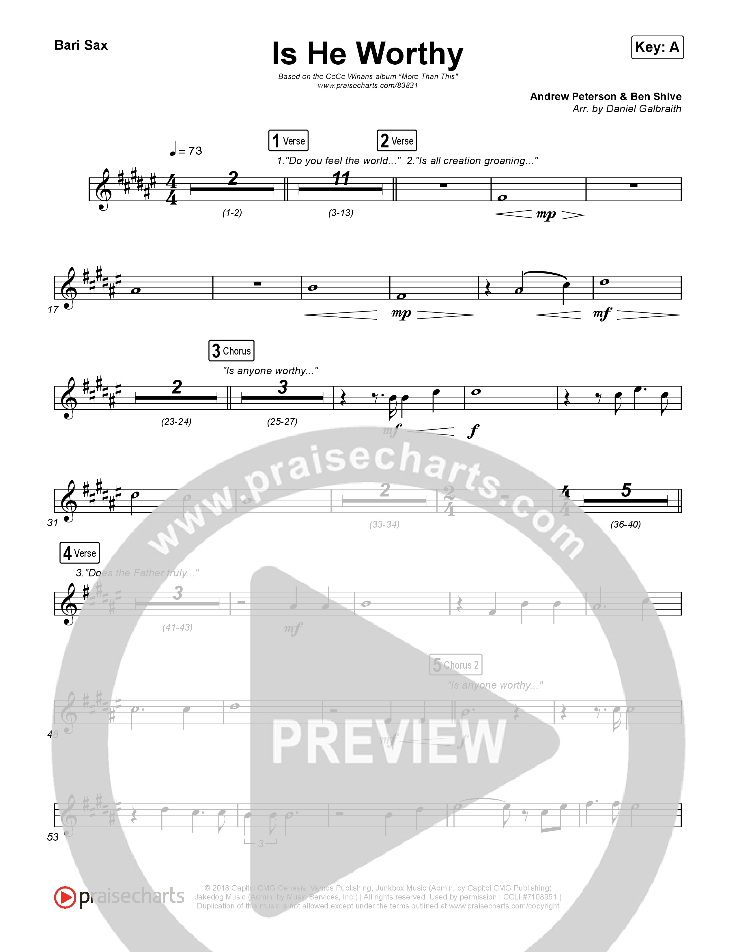 Is He Worthy Bari Sax (CeCe Winans)