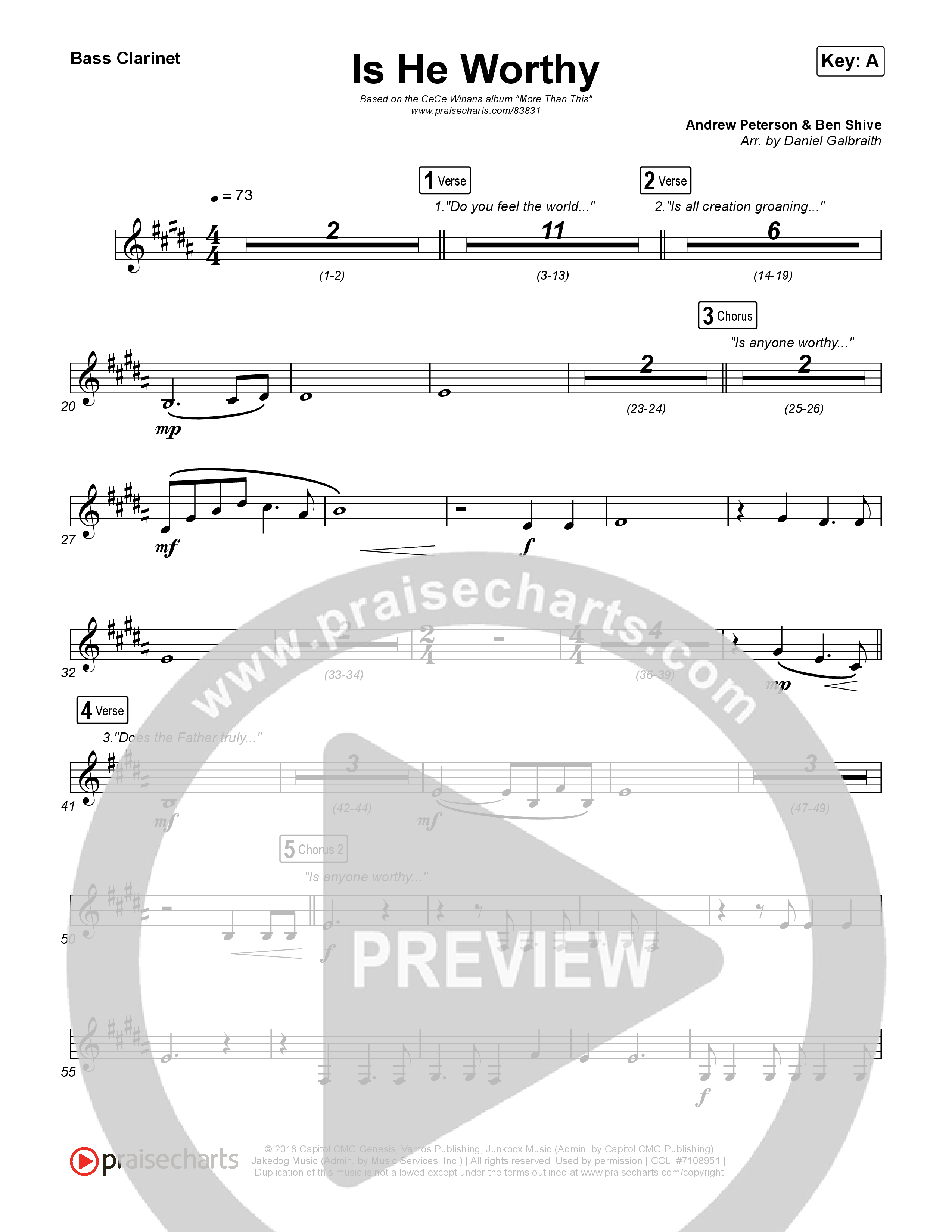 Is He Worthy Bass Clarinet (CeCe Winans)