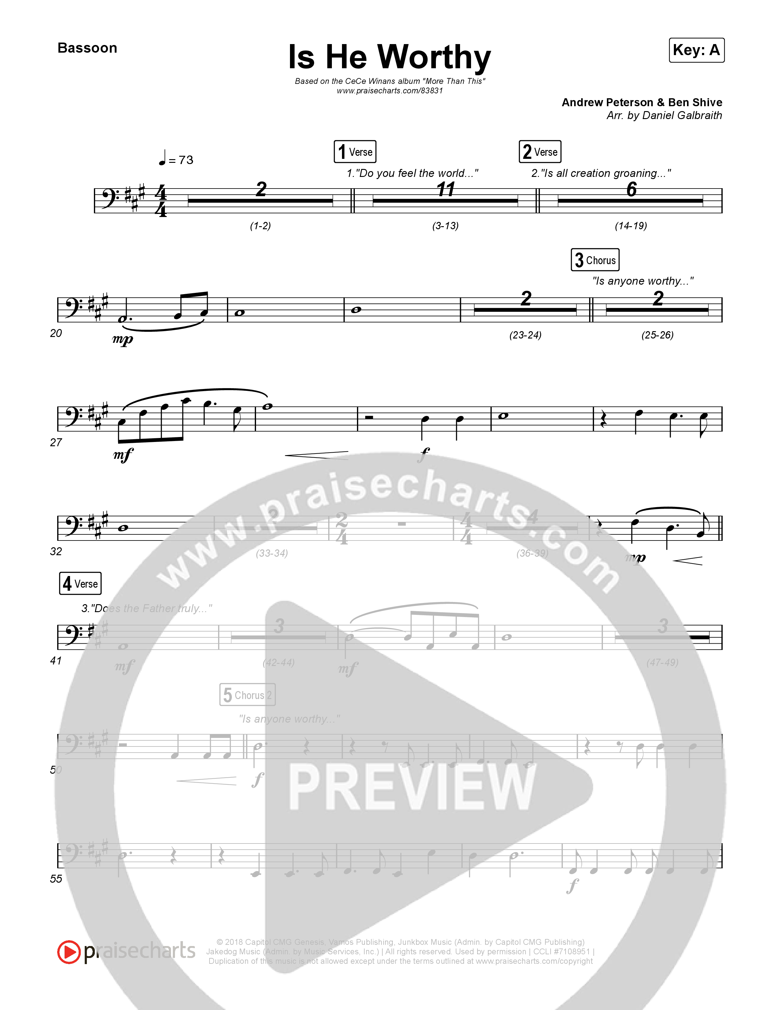 Is He Worthy Bassoon (CeCe Winans)