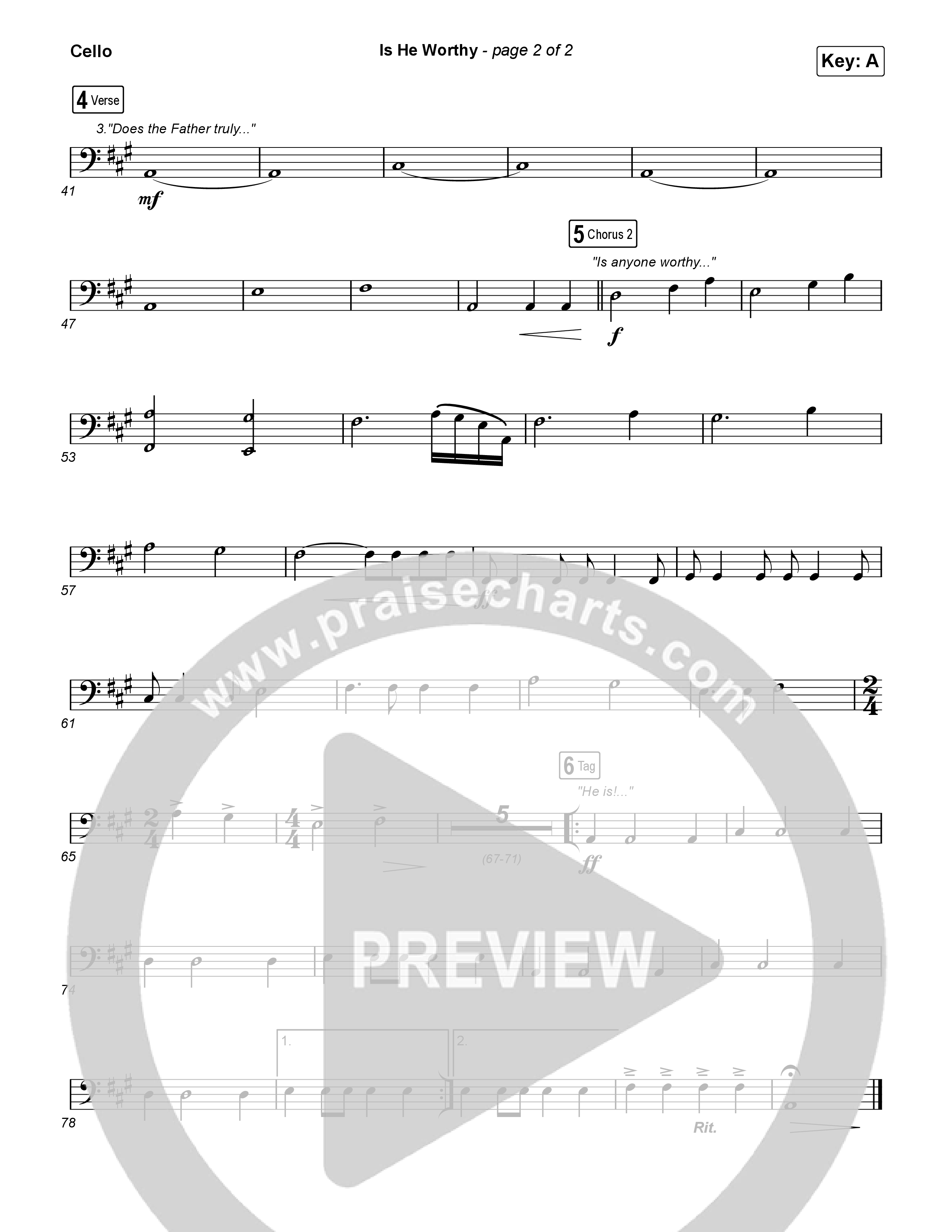 Is He Worthy Cello (CeCe Winans)