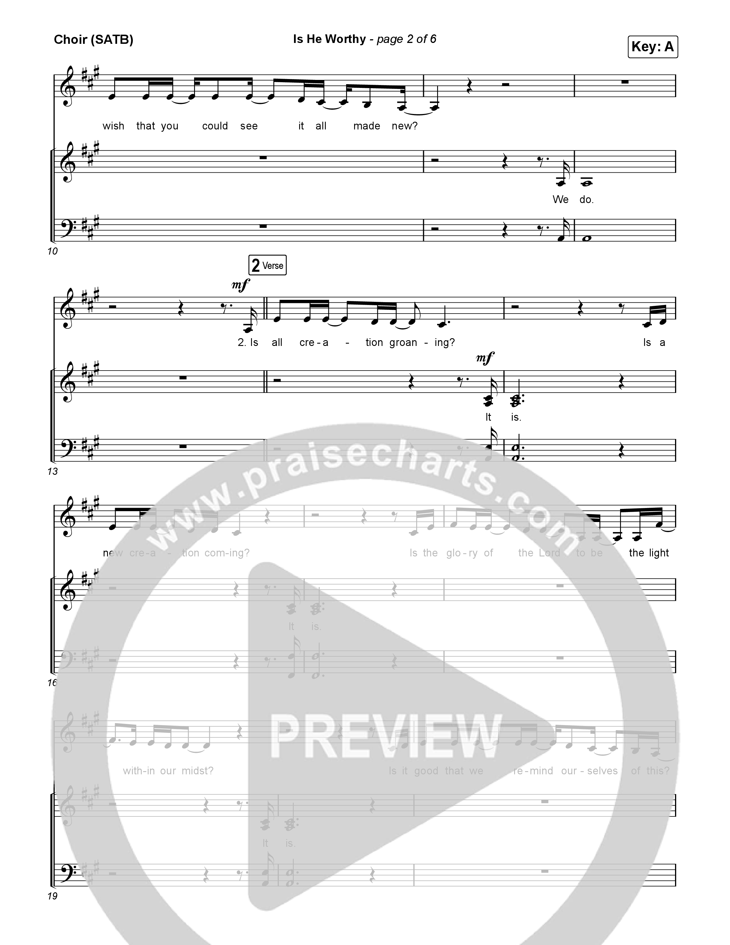 Is He Worthy Choir Sheet (SATB) (CeCe Winans)