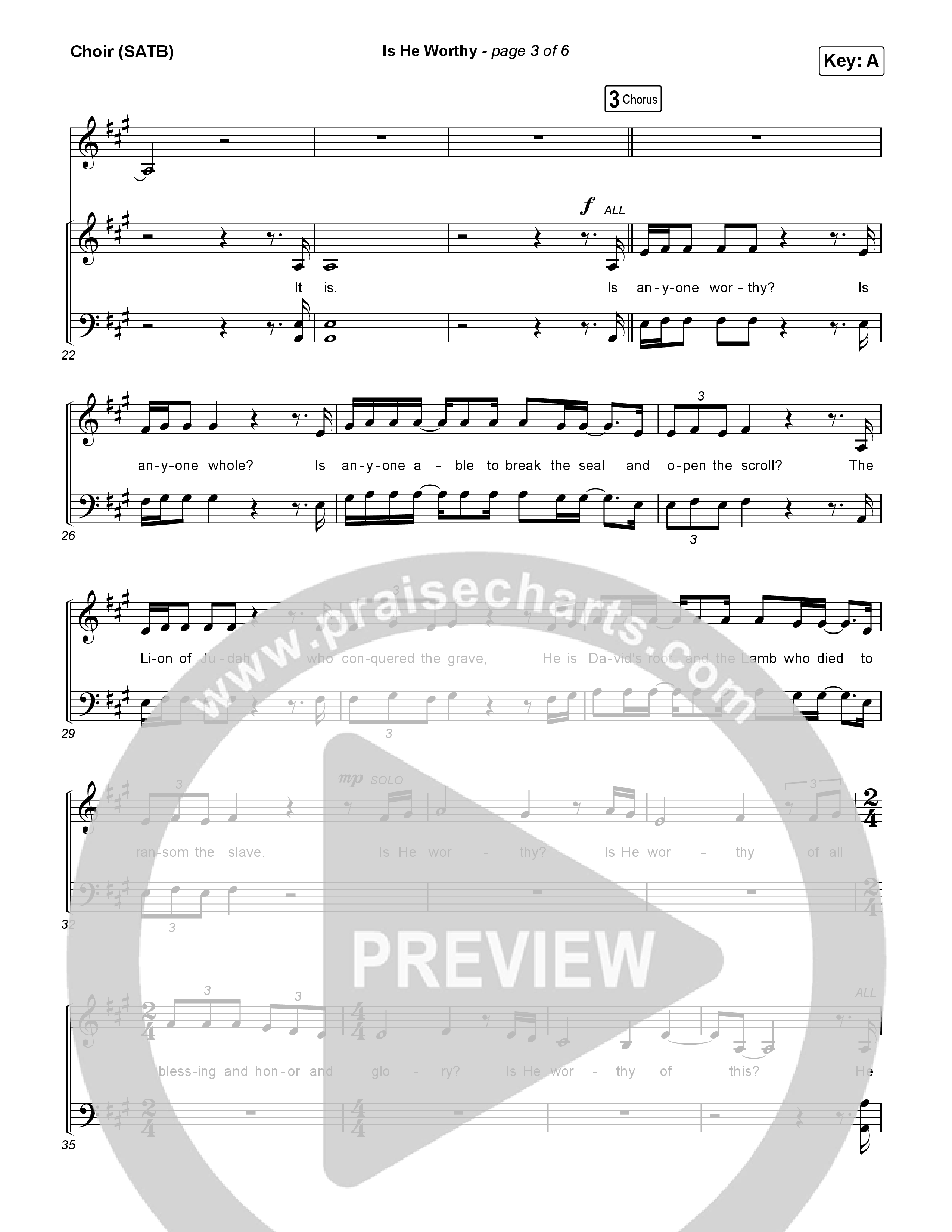 Is He Worthy Choir Sheet (SATB) (CeCe Winans)