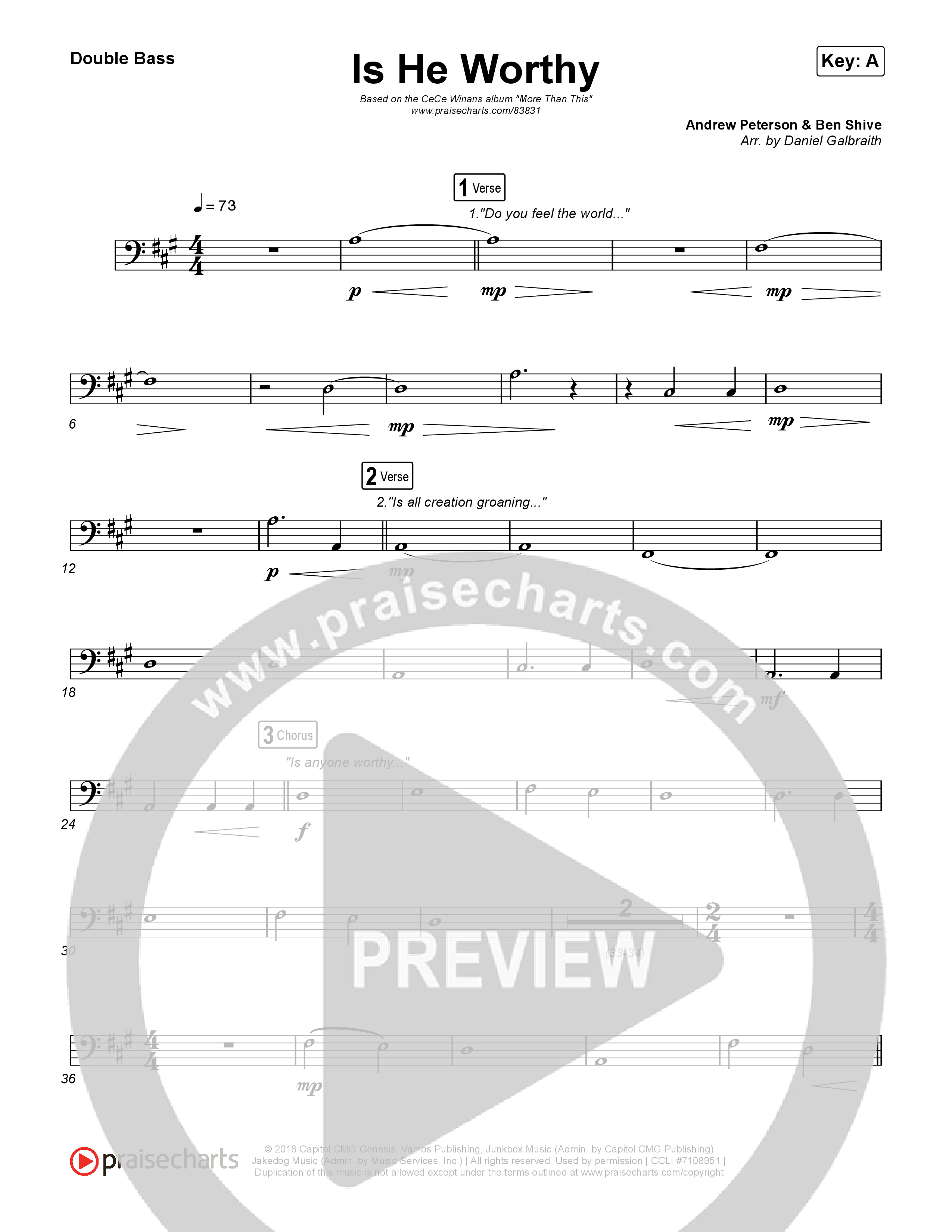 Is He Worthy String Bass (CeCe Winans)