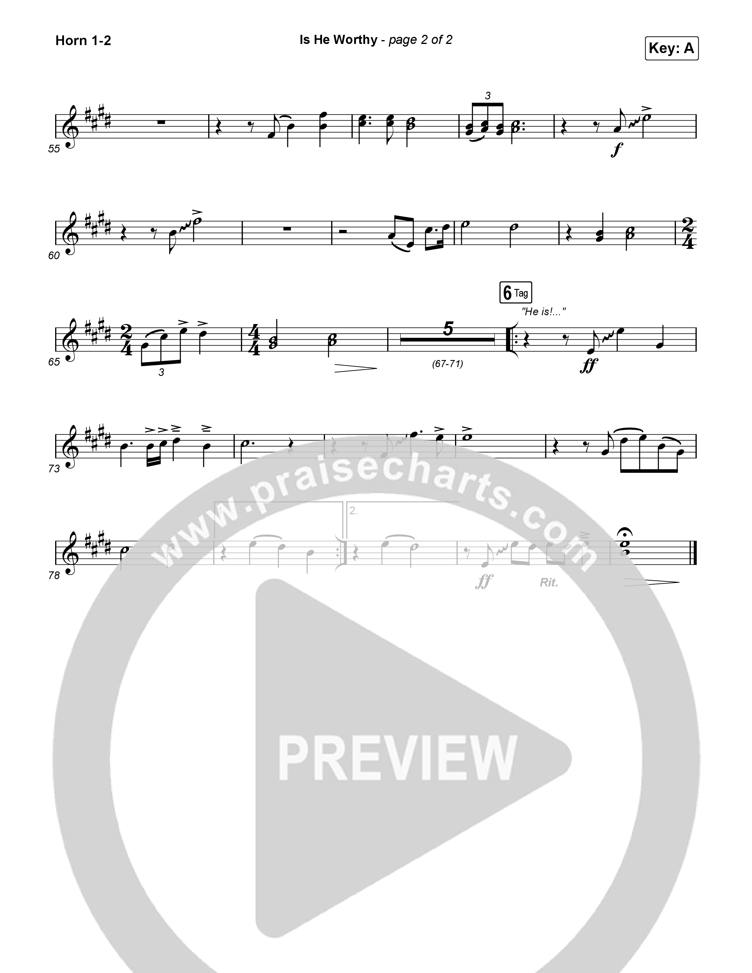 Is He Worthy French Horn 1,2 (CeCe Winans)