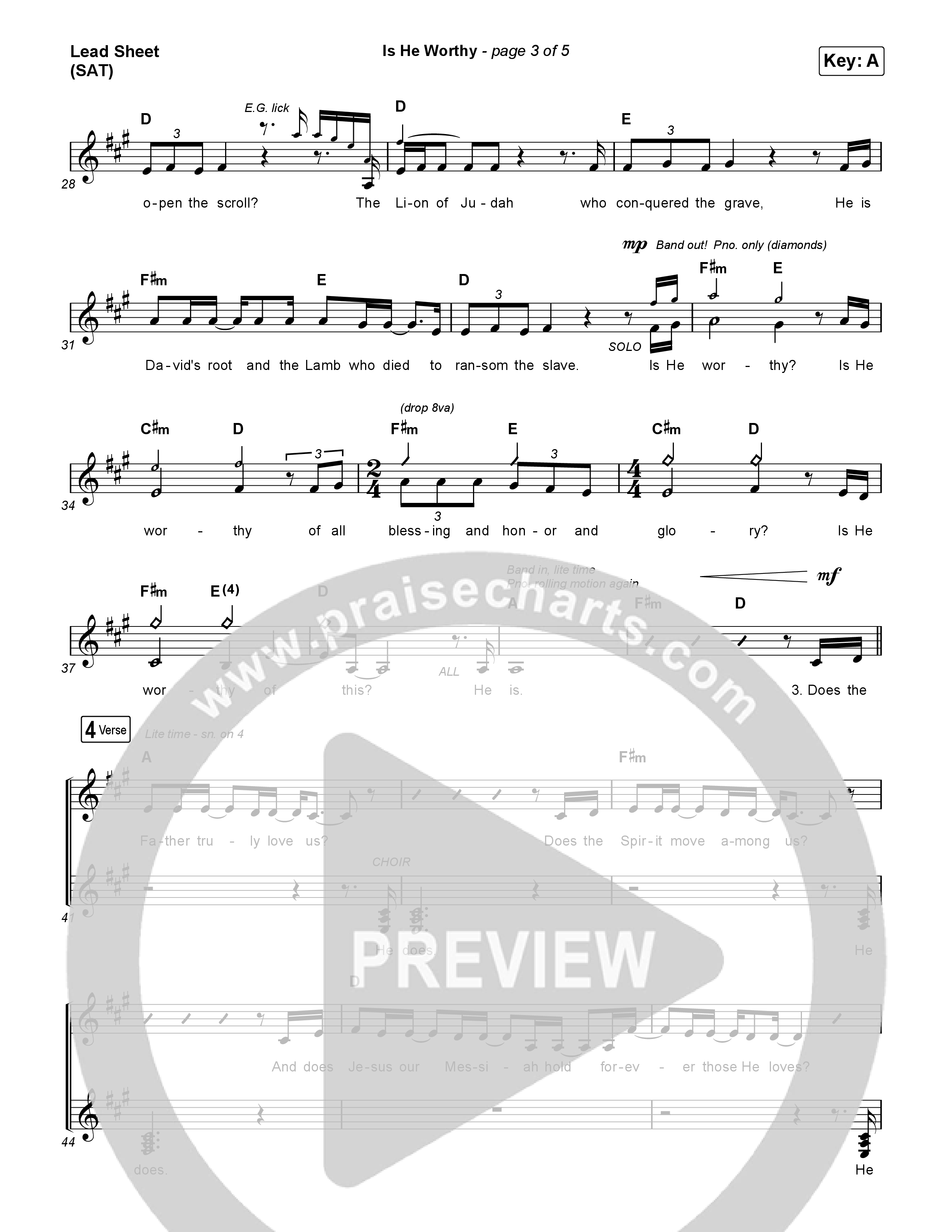 Is He Worthy Lead Sheet (SAT) (CeCe Winans)