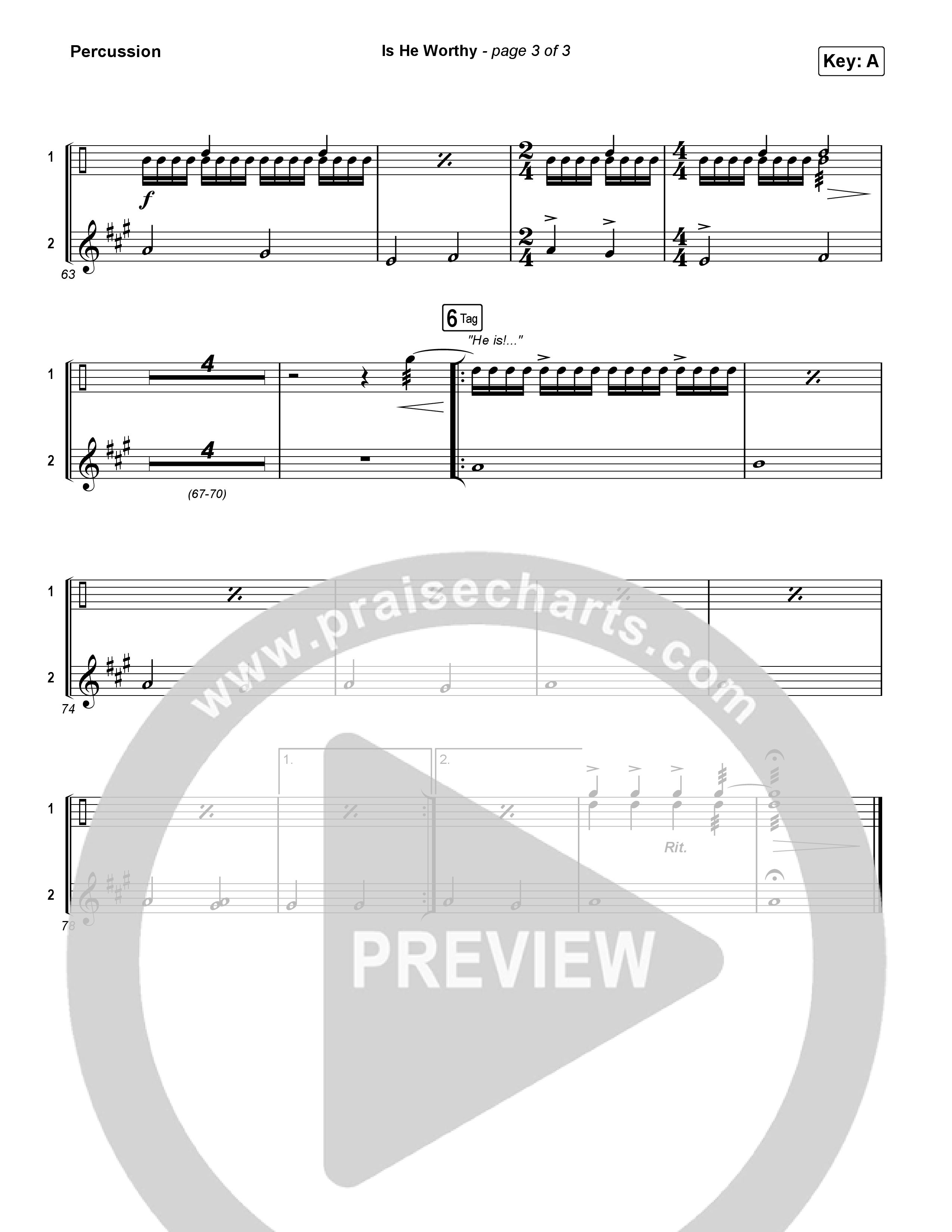 Is He Worthy Percussion (CeCe Winans)