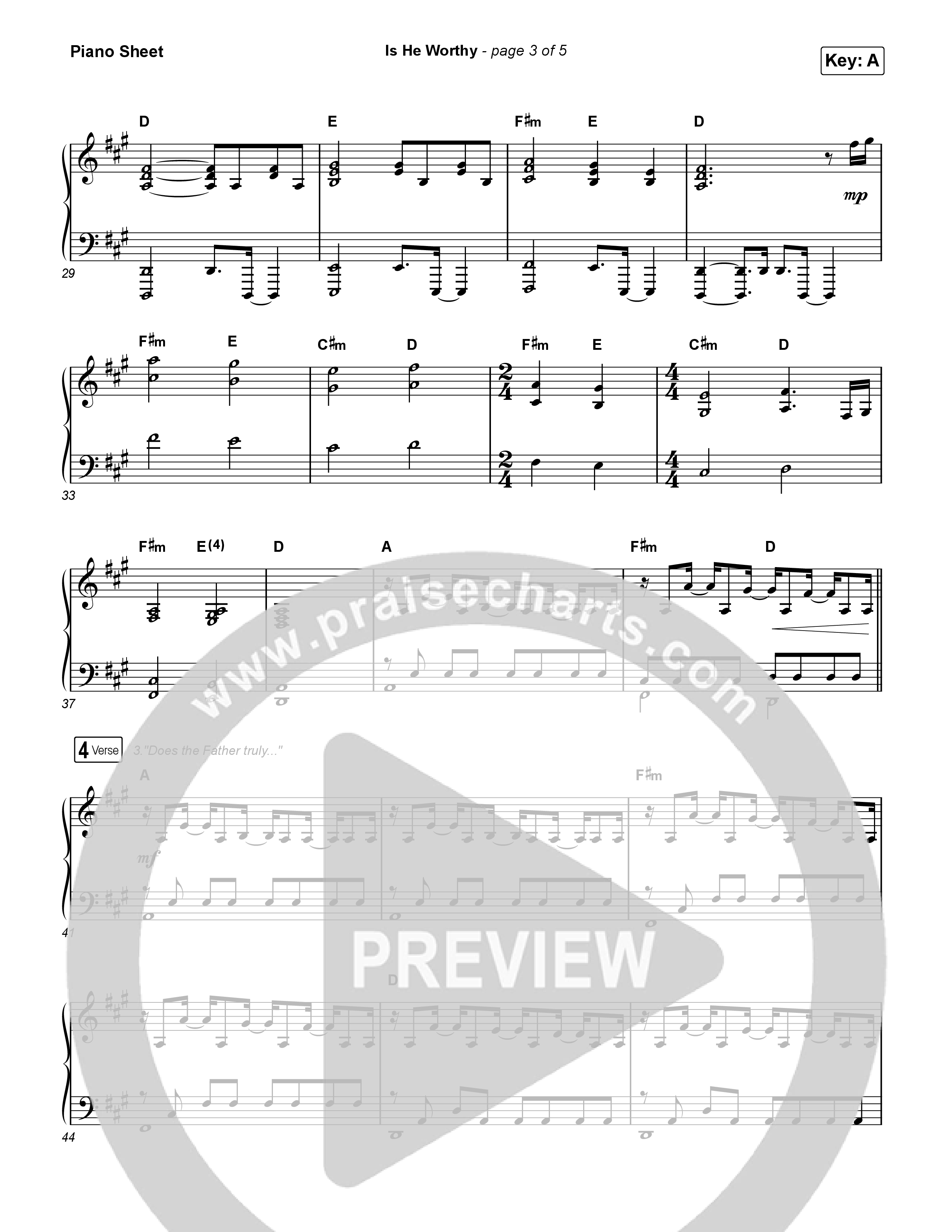 Is He Worthy Piano Sheet (CeCe Winans)