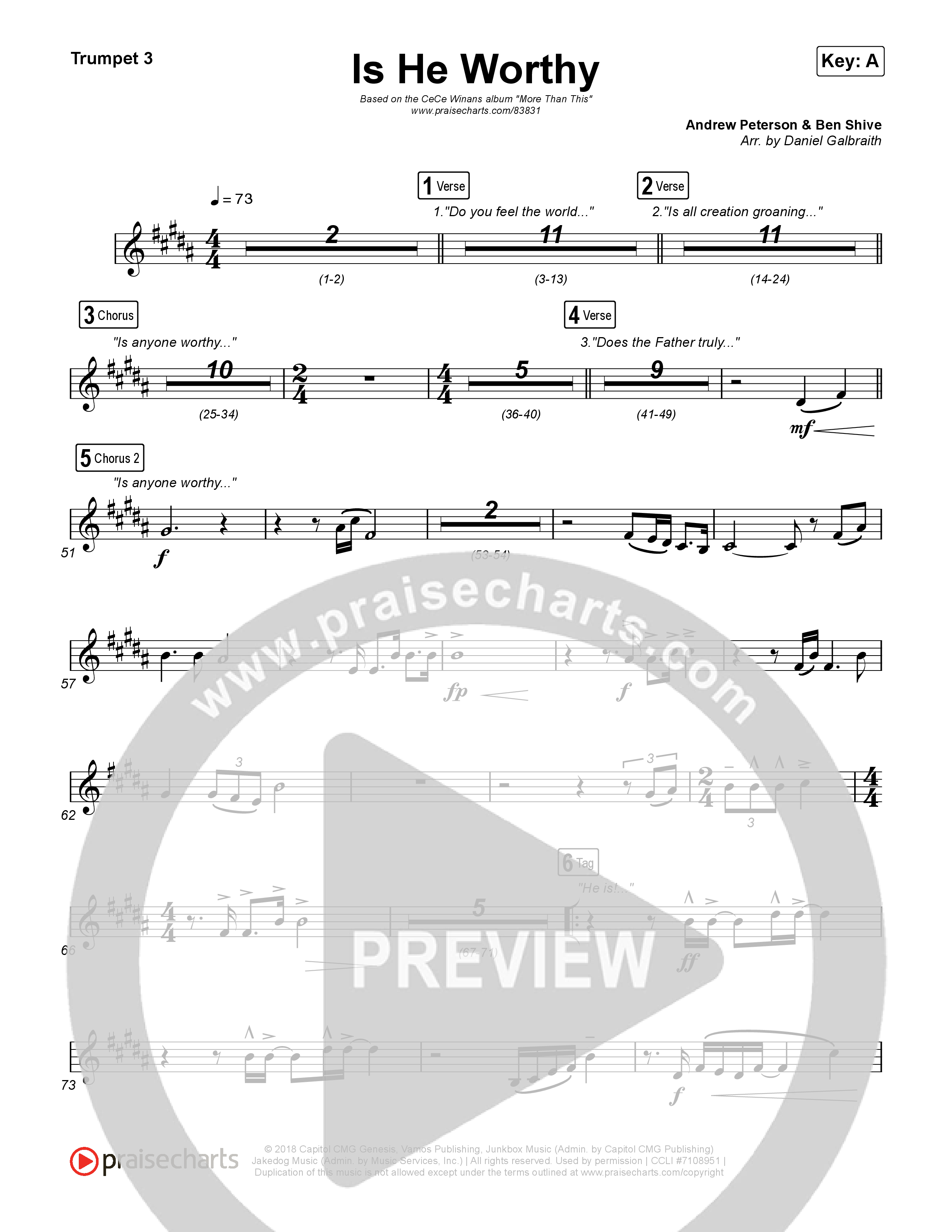 Is He Worthy Trumpet 1,2 (CeCe Winans)