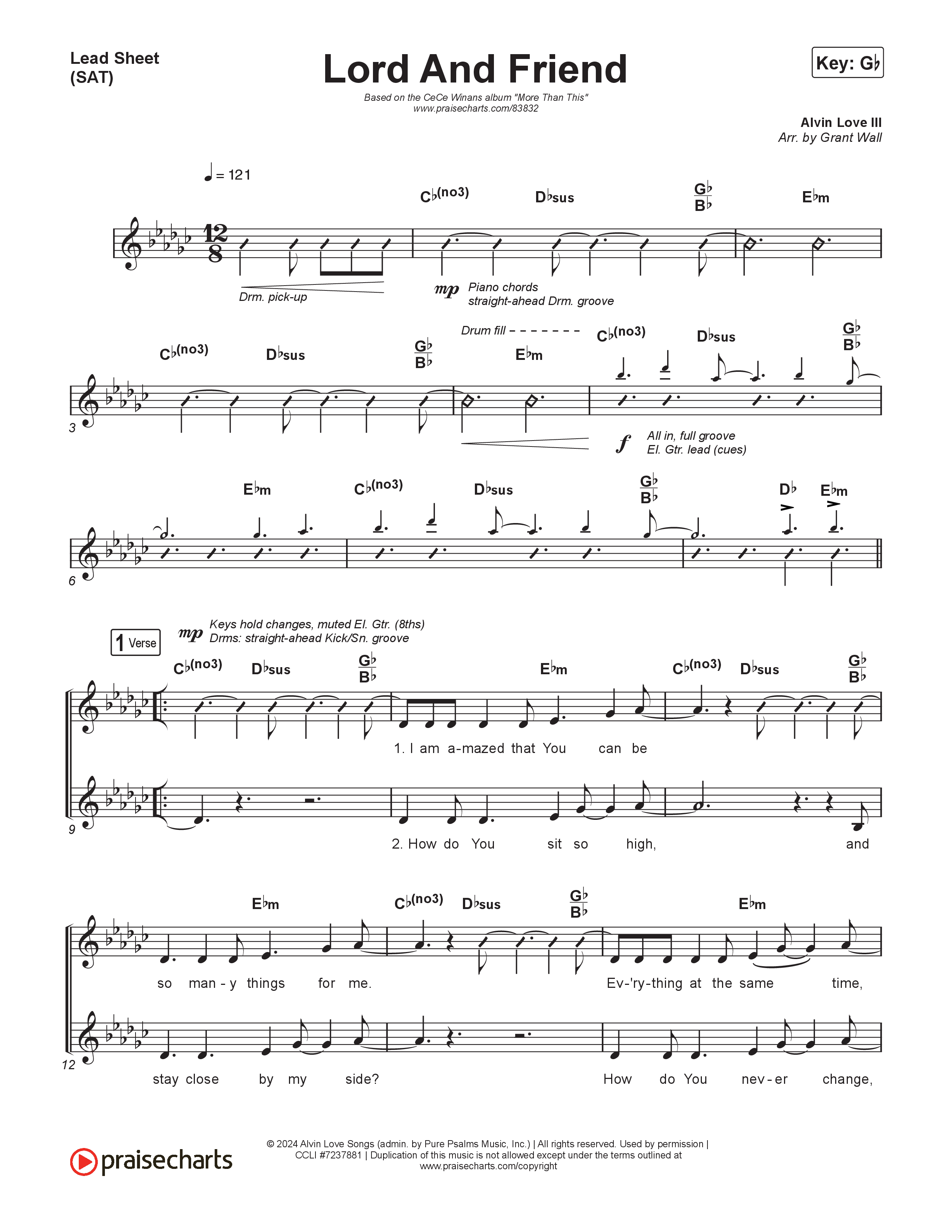 Lord And Friend Lead Sheet (SAT) (CeCe Winans)