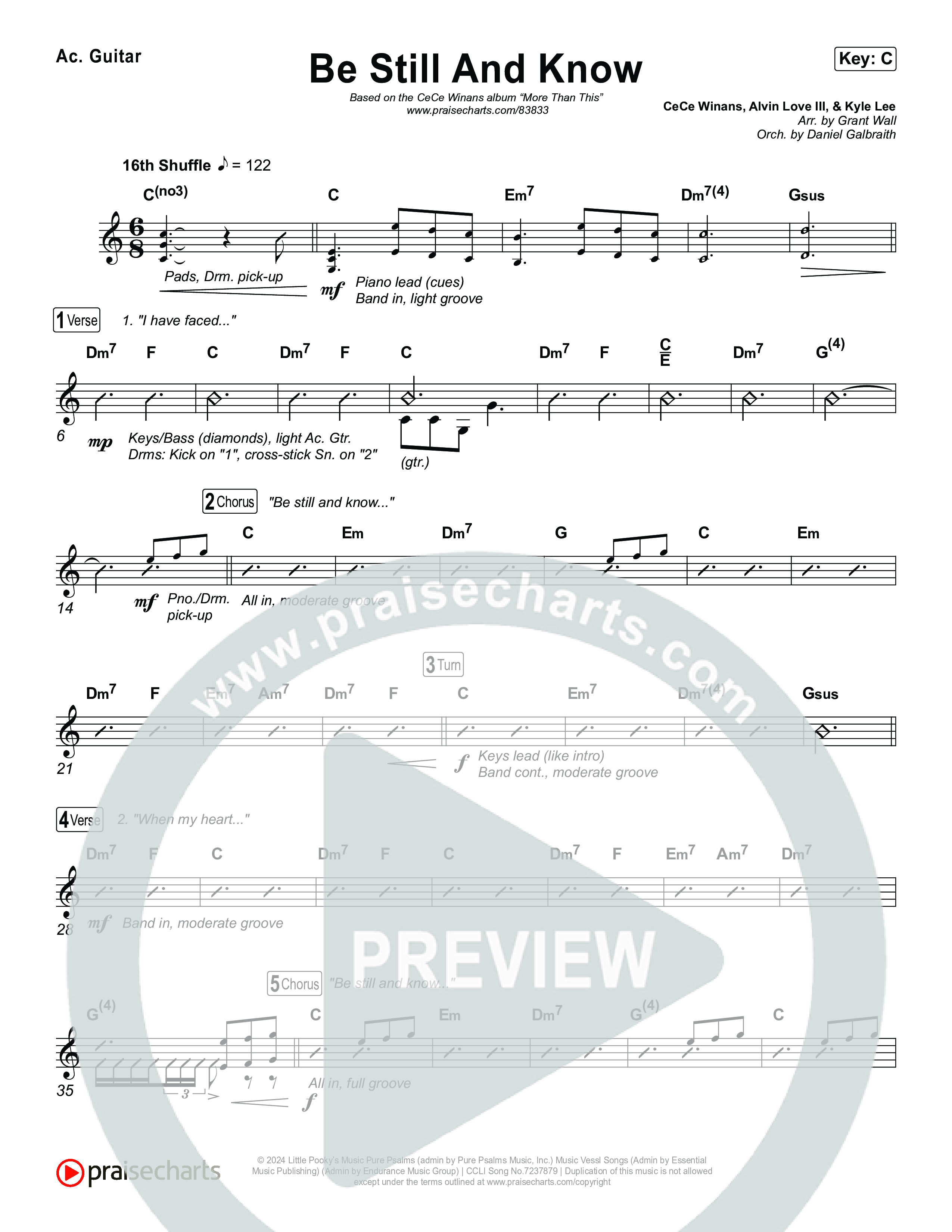 Be Still And Know Rhythm Chart (CeCe Winans)