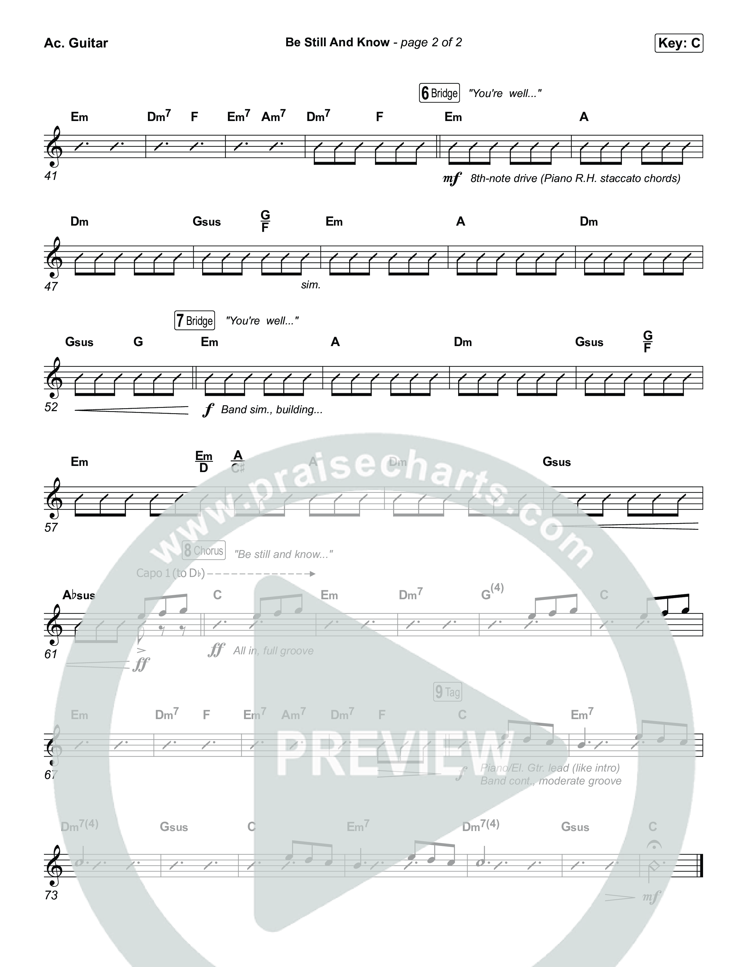 Be Still And Know Acoustic Guitar (CeCe Winans)