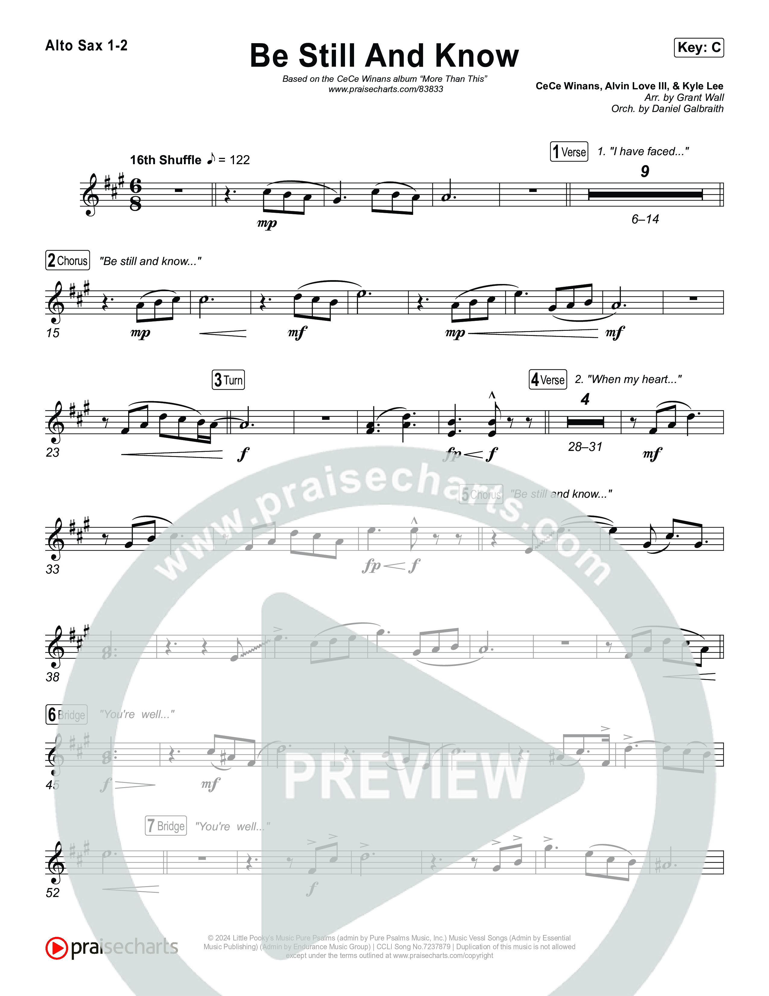 Be Still And Know Alto Sax 1,2 (CeCe Winans)