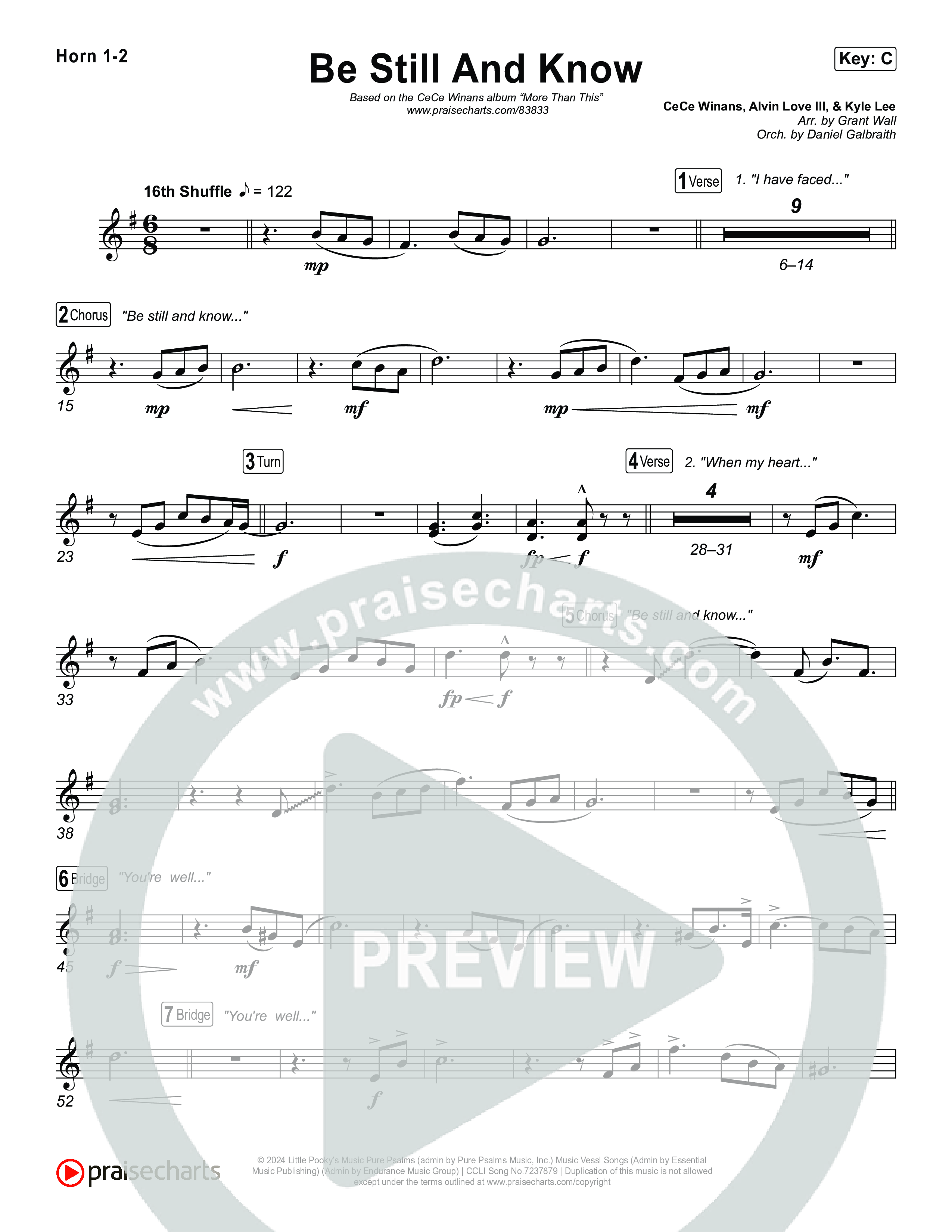 Be Still And Know French Horn 1,2 (CeCe Winans)