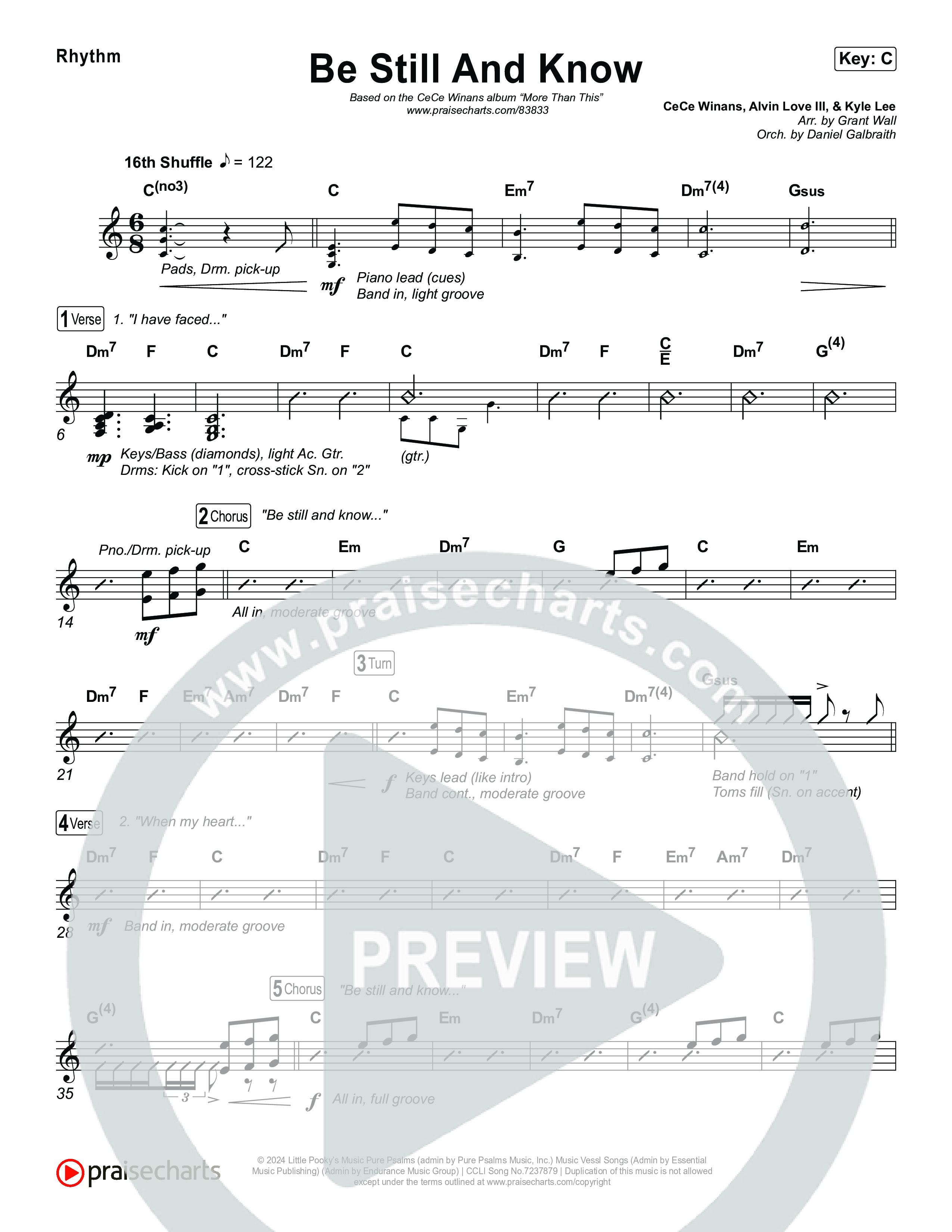 Be Still And Know Rhythm Chart (CeCe Winans)