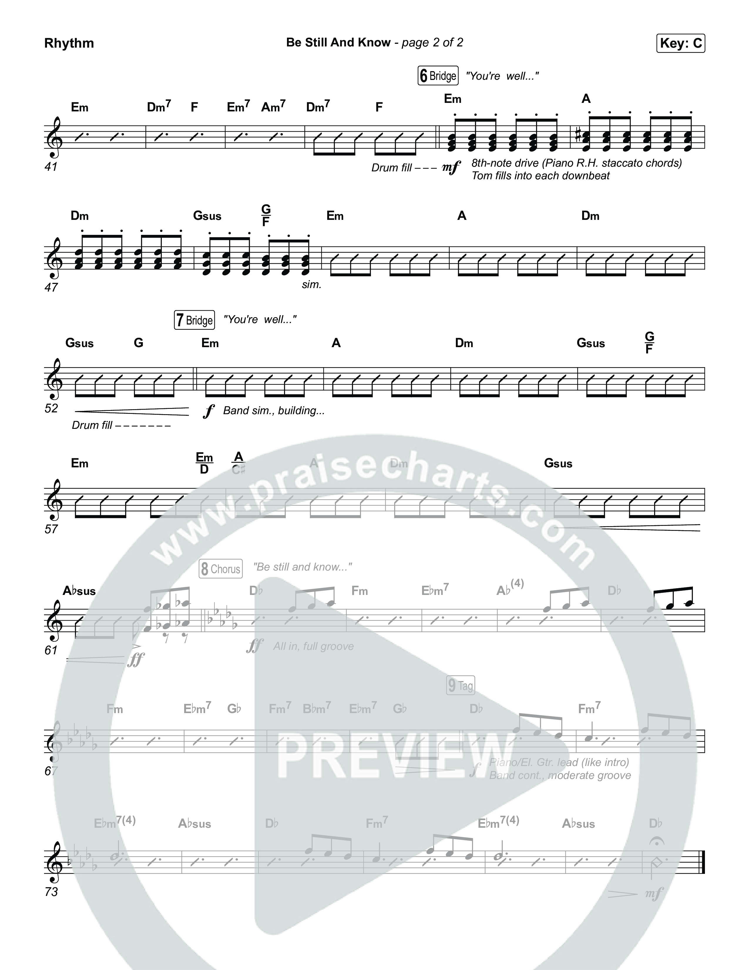 Be Still And Know Rhythm Chart (CeCe Winans)