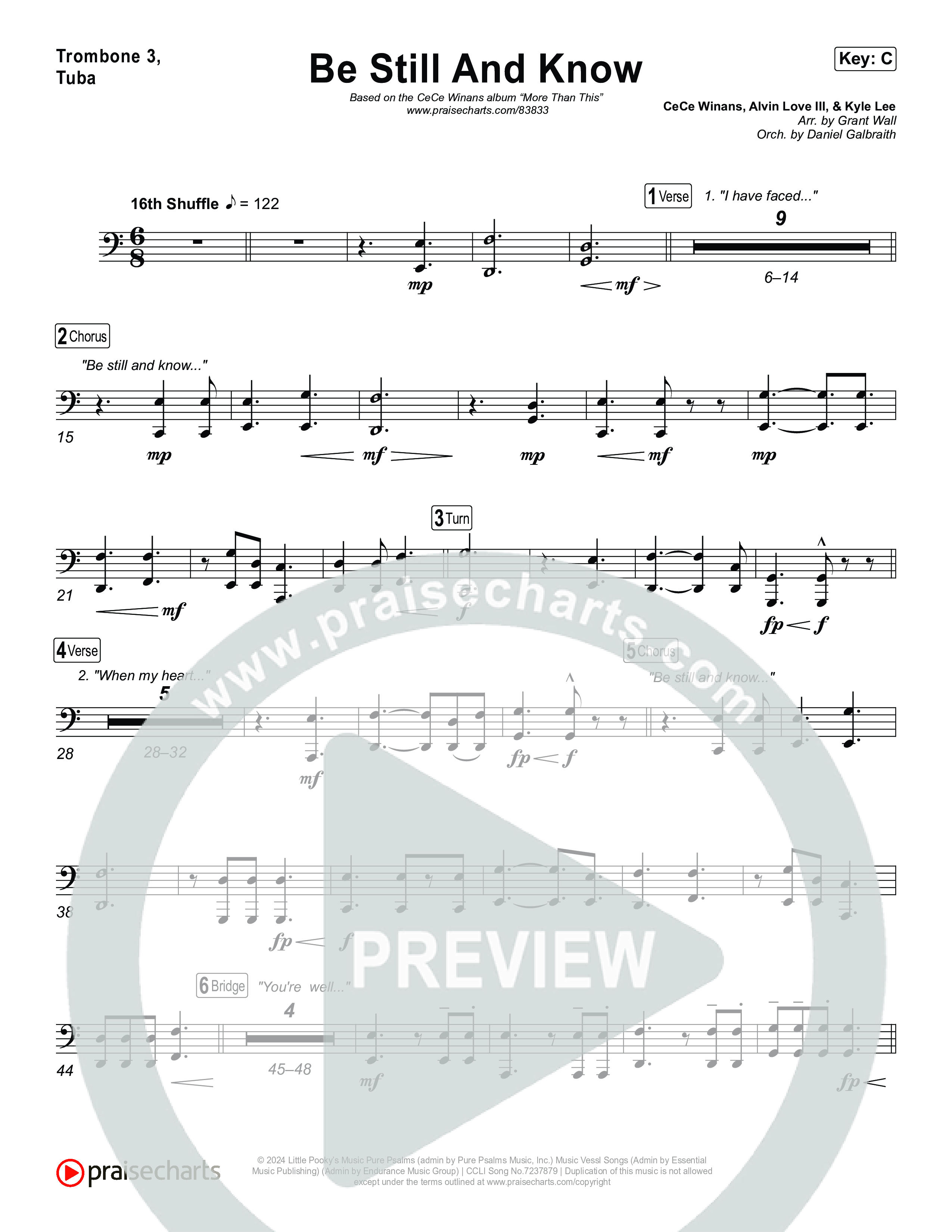 Be Still And Know Trombone 1,2 (CeCe Winans)