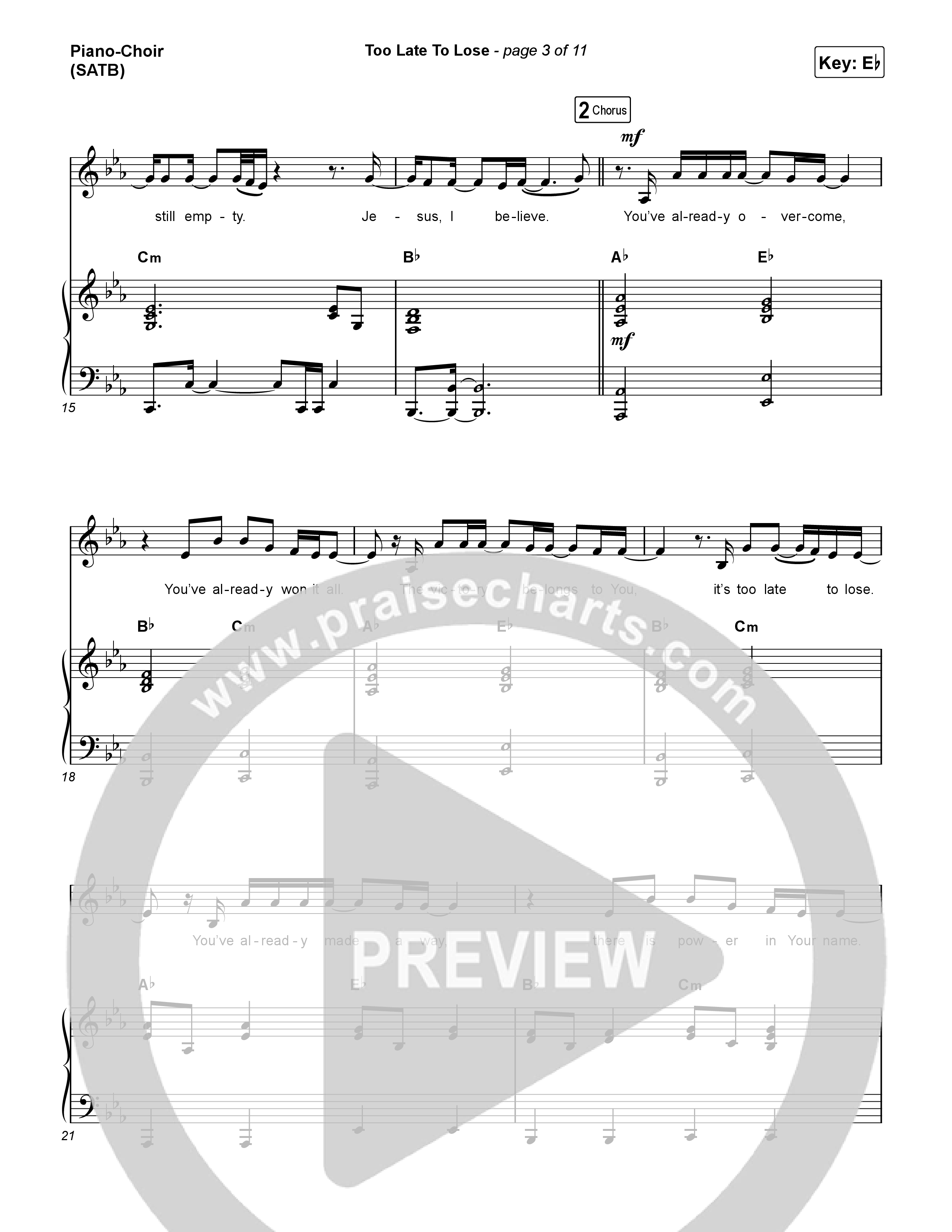 Too Late To Lose Piano/Vocal Pack (CeCe Winans)