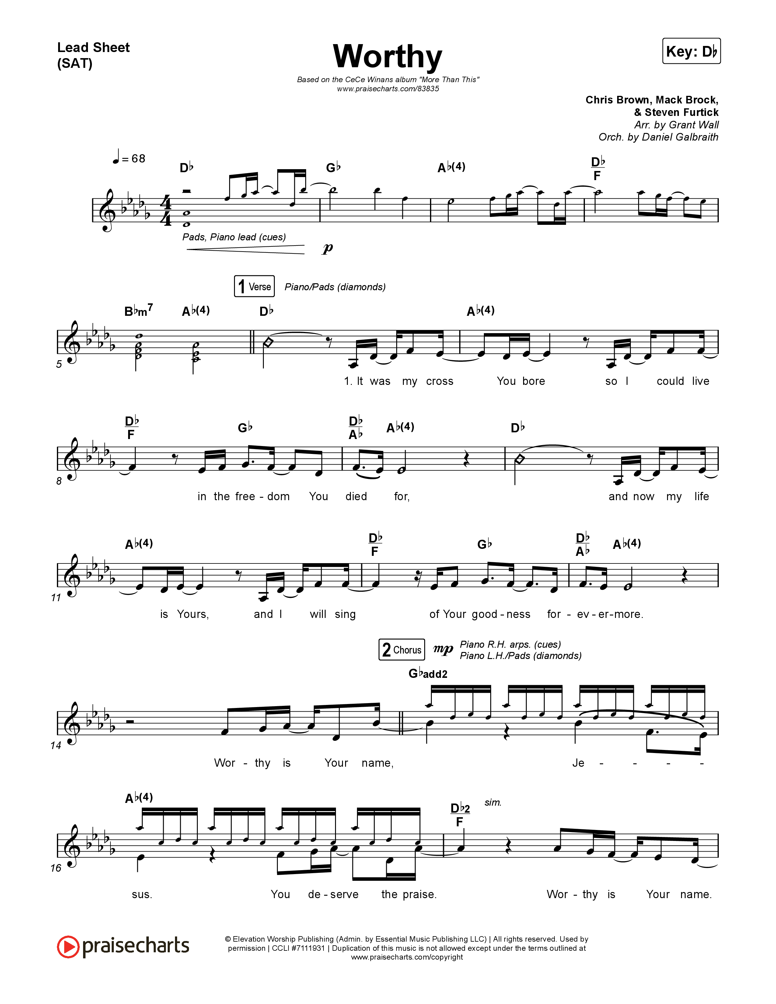 Worthy Lead Sheet (SAT) (CeCe Winans)