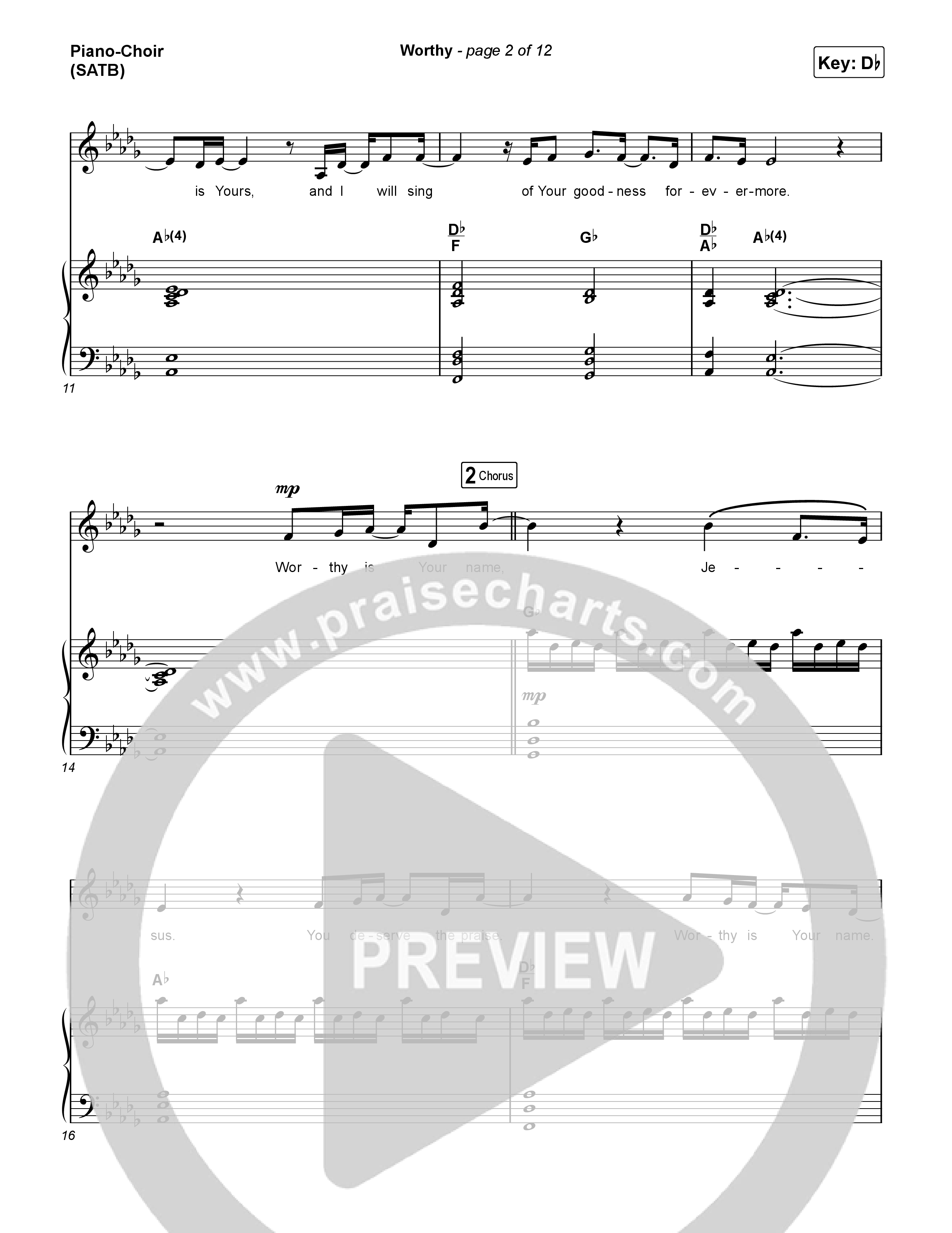 Worthy Piano/Vocal (SATB) (CeCe Winans)