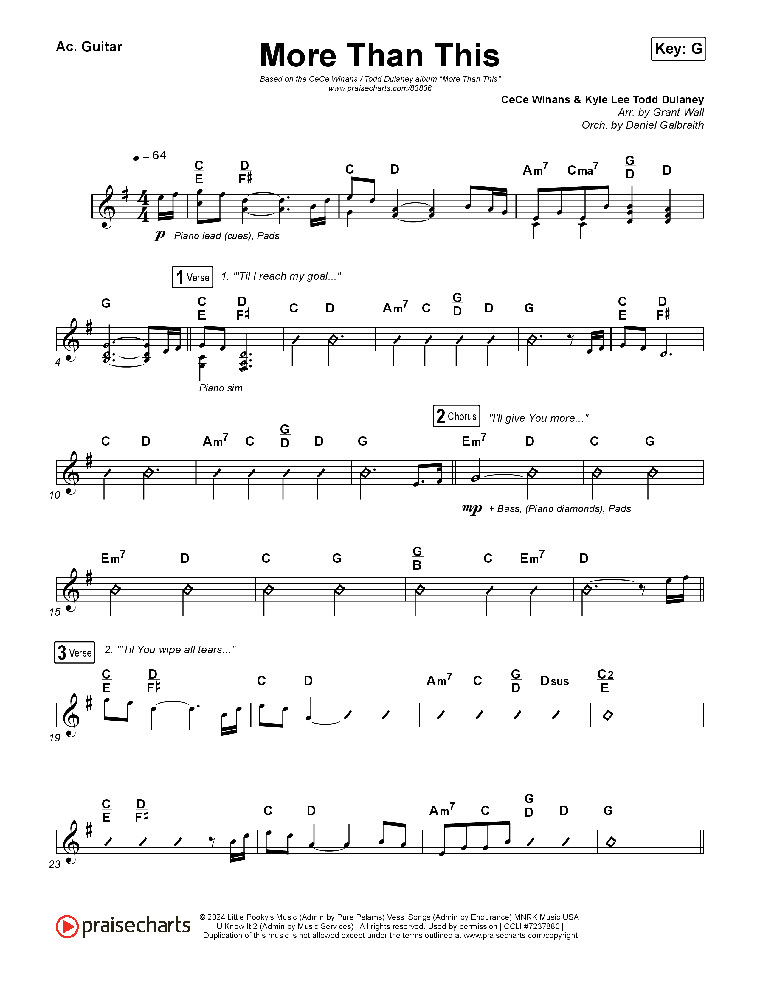 More Than This Acoustic Guitar (CeCe Winans / Todd Dulaney)