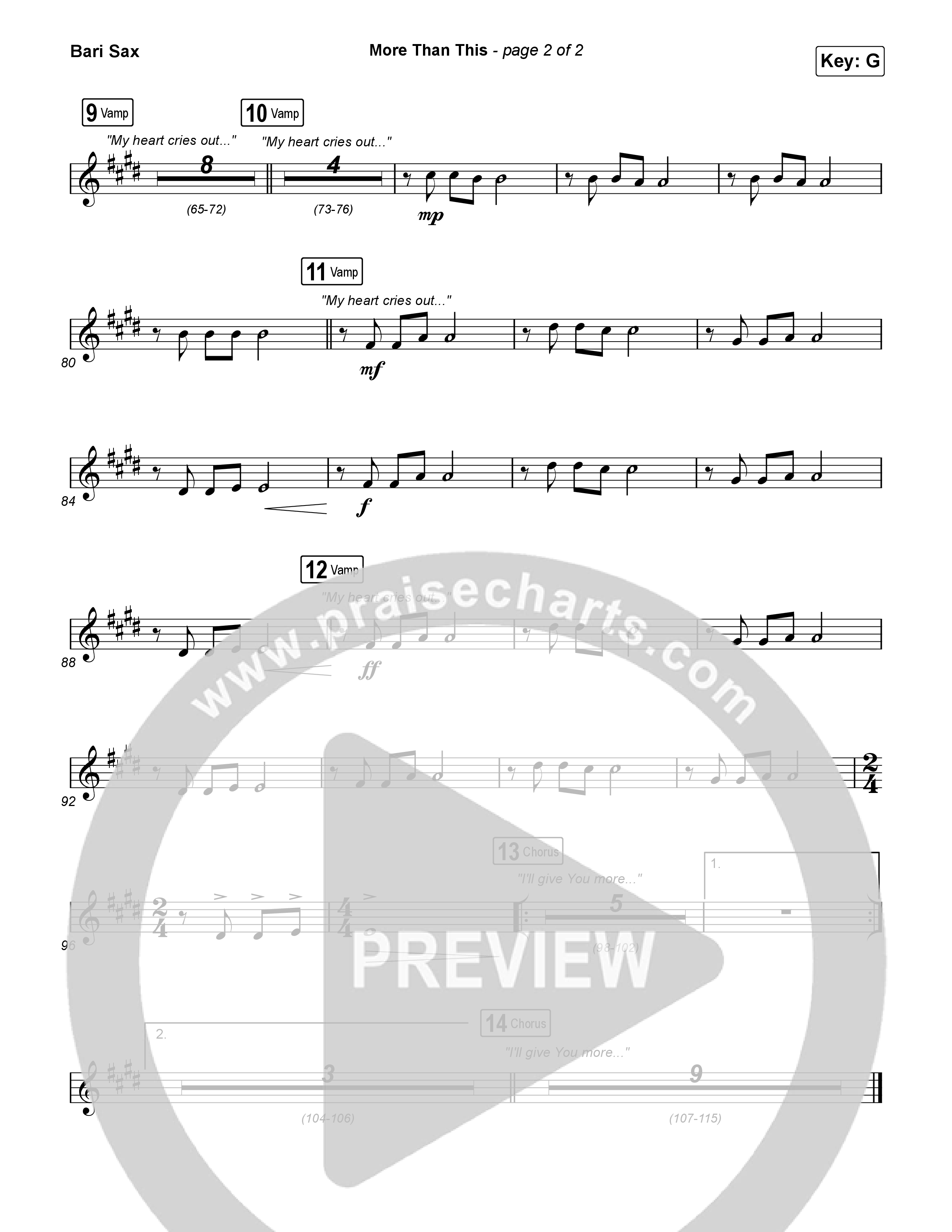 More Than This Bari Sax (CeCe Winans / Todd Dulaney)