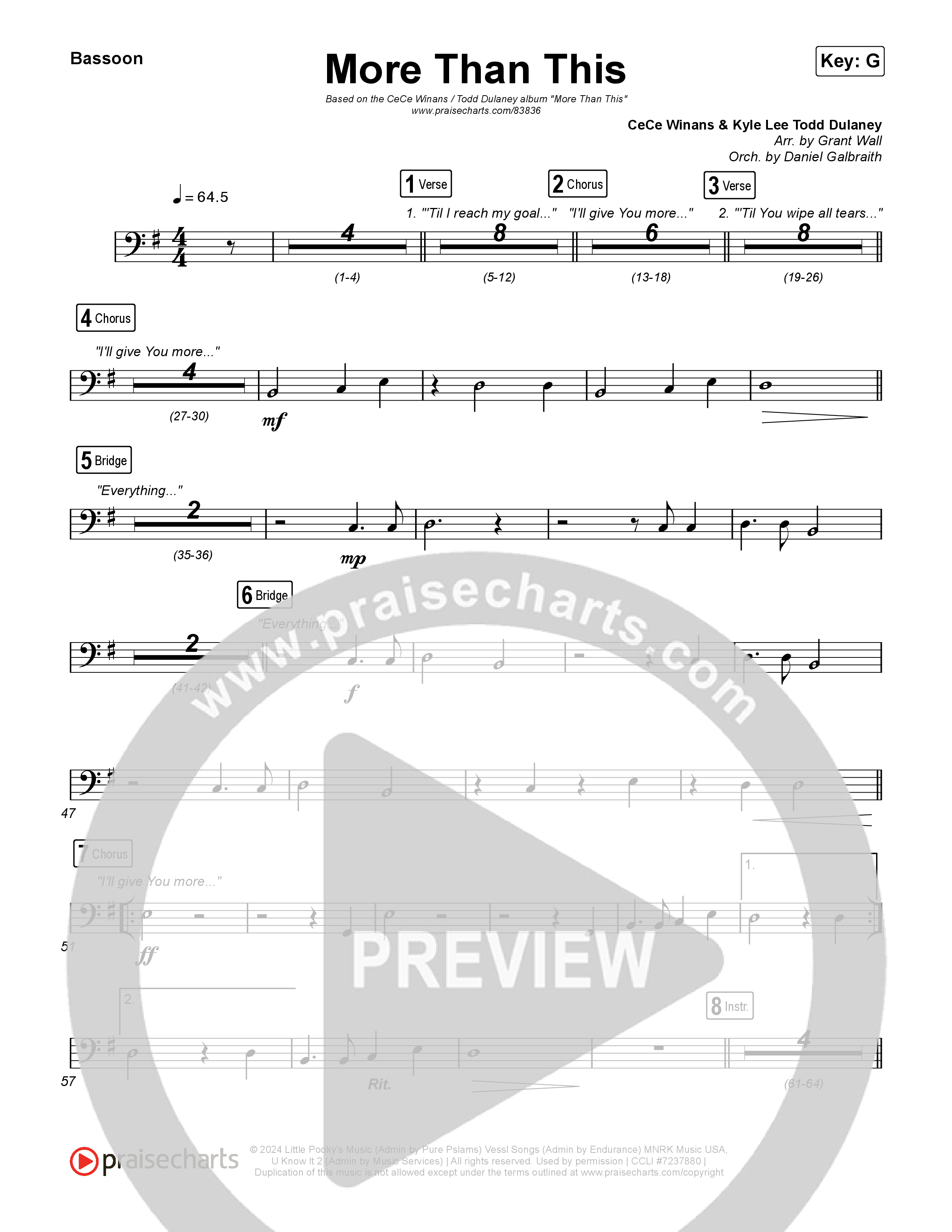 More Than This Bassoon (CeCe Winans / Todd Dulaney)