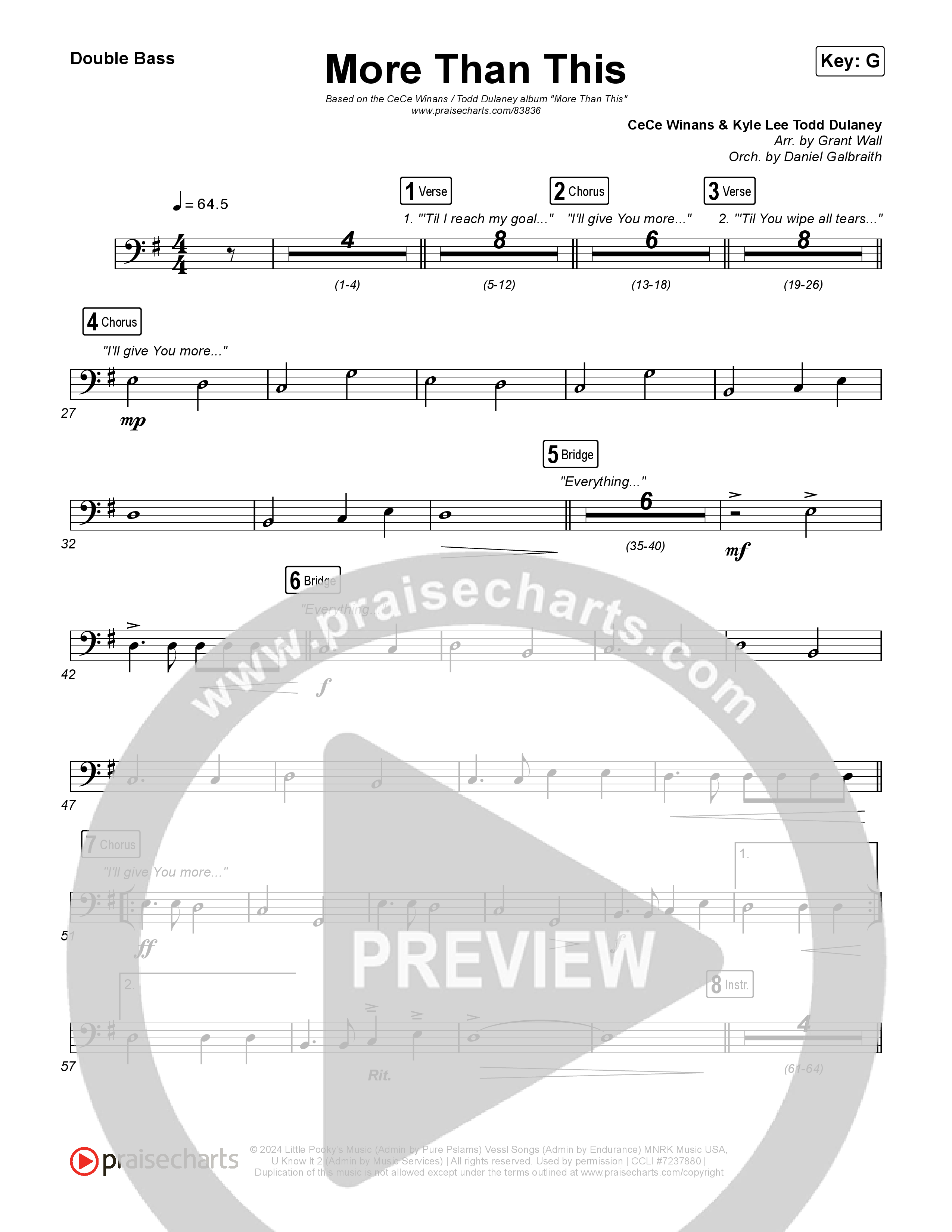 More Than This String Bass (CeCe Winans / Todd Dulaney)