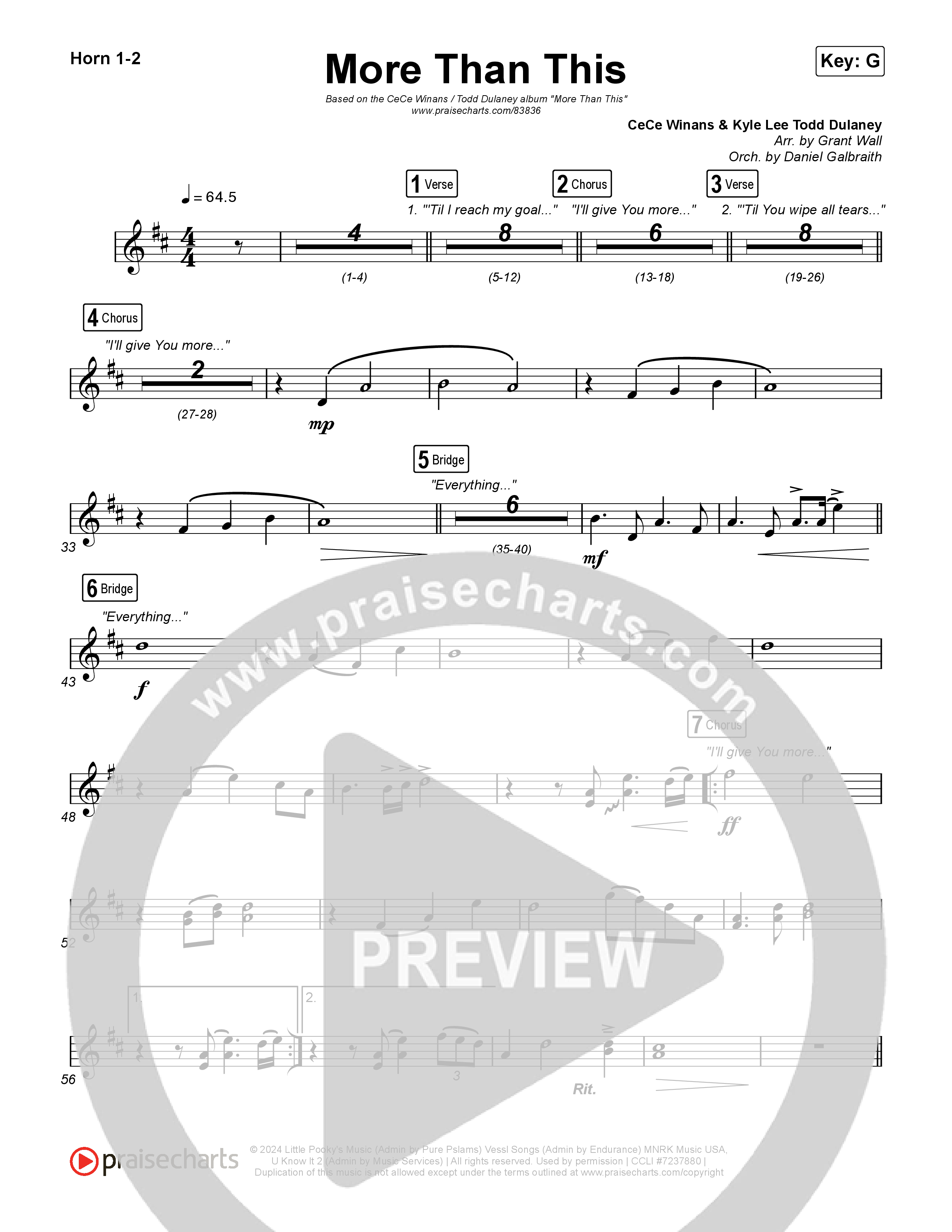 More Than This French Horn 1,2 (CeCe Winans / Todd Dulaney)