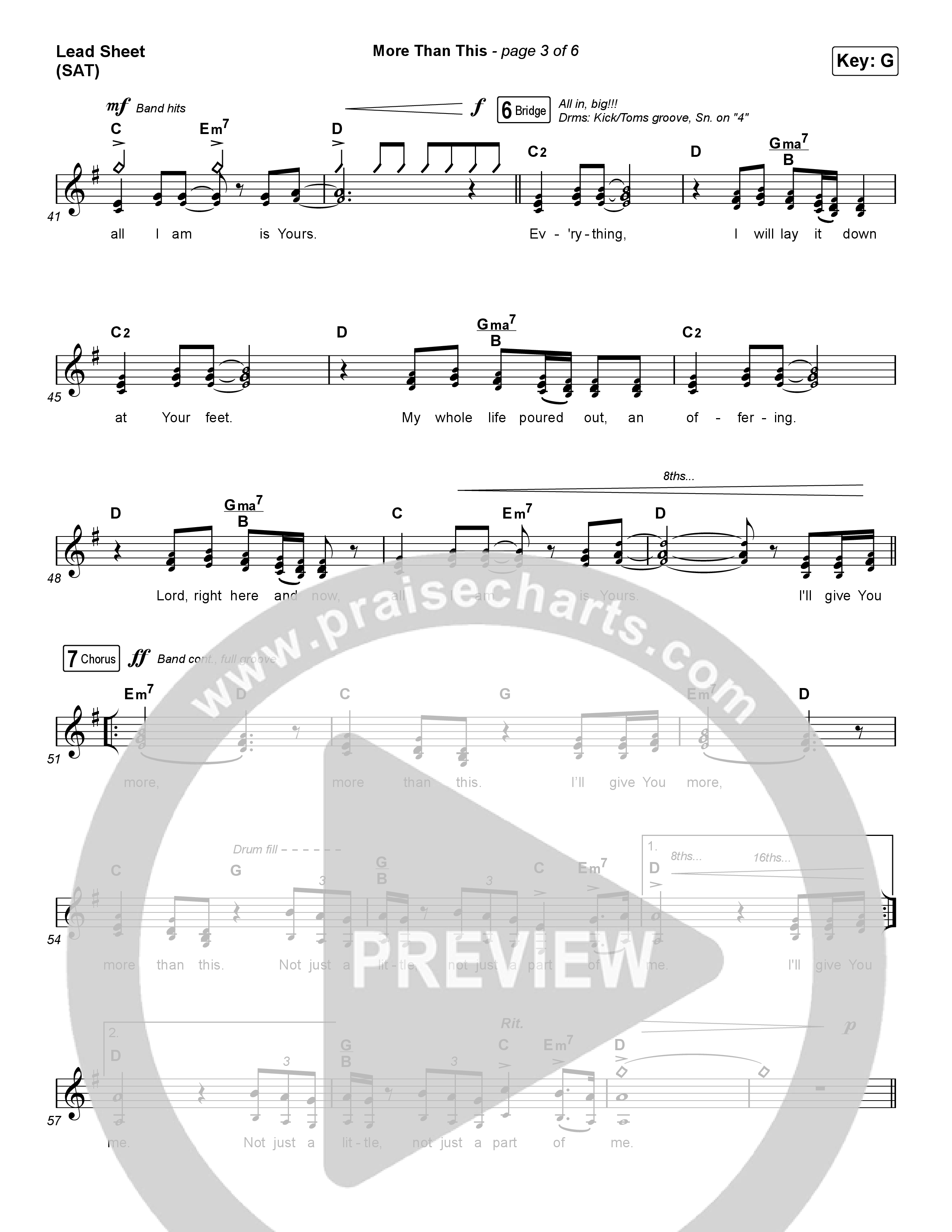 More Than This Lead Sheet (SAT) (CeCe Winans / Todd Dulaney)