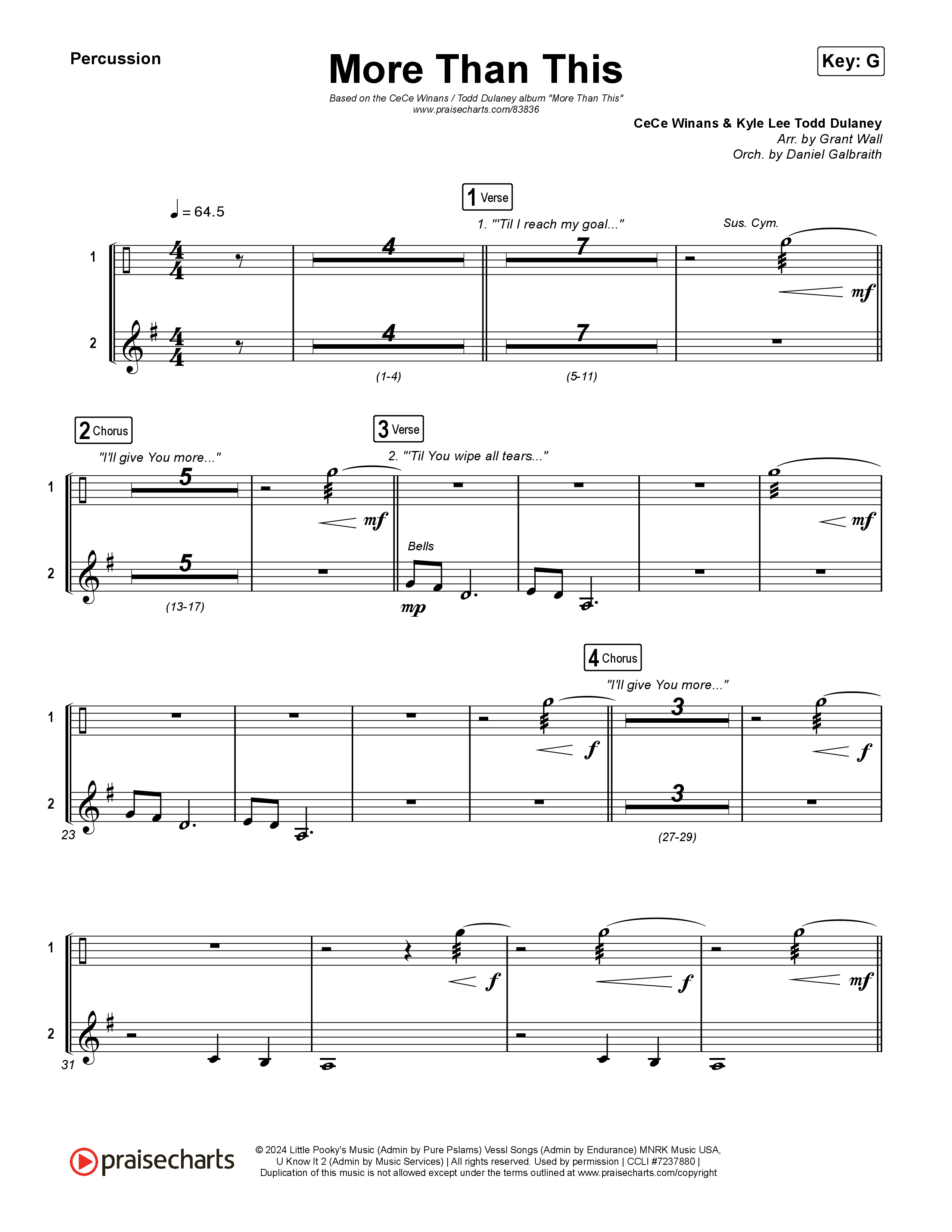 More Than This Percussion (CeCe Winans / Todd Dulaney)