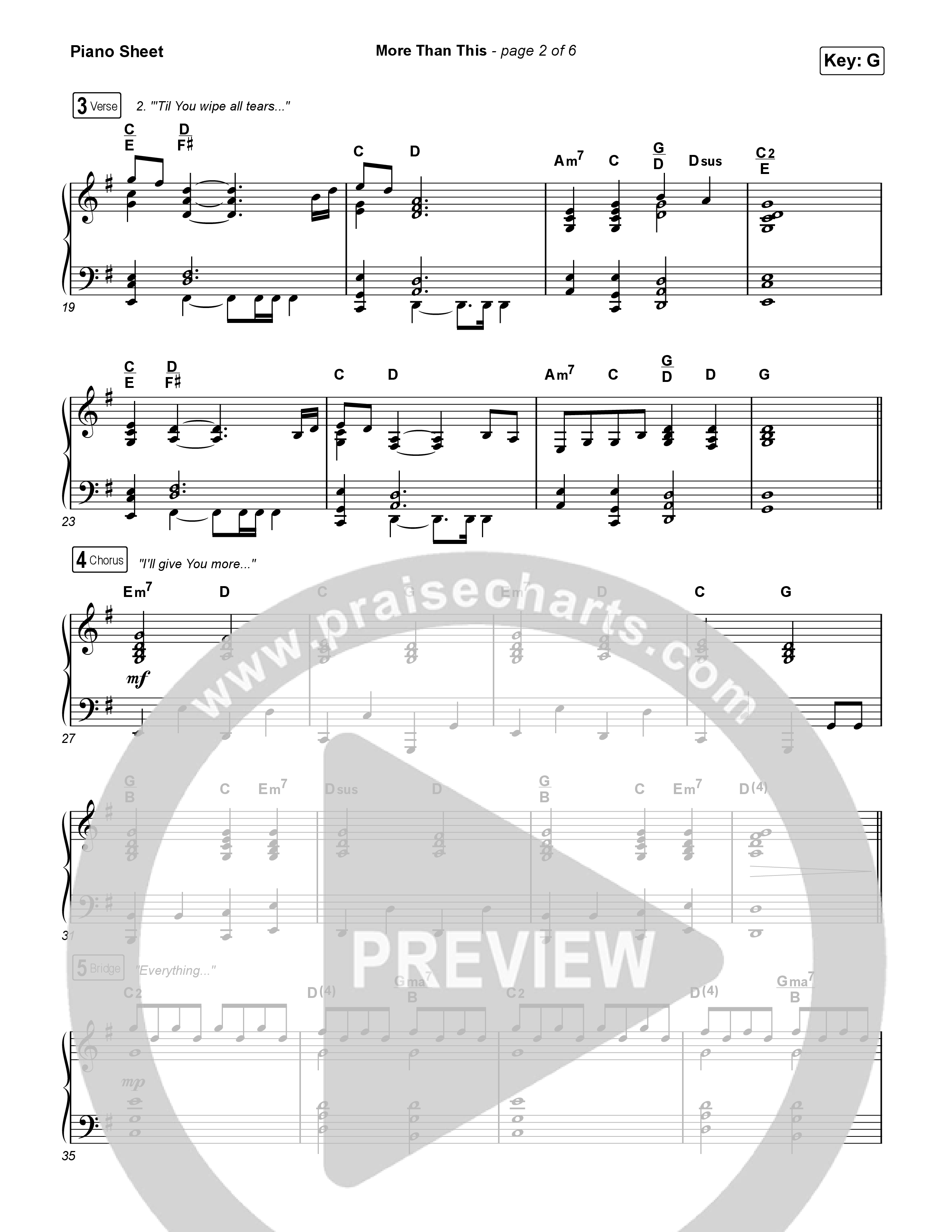 More Than This Piano Sheet (CeCe Winans / Todd Dulaney)