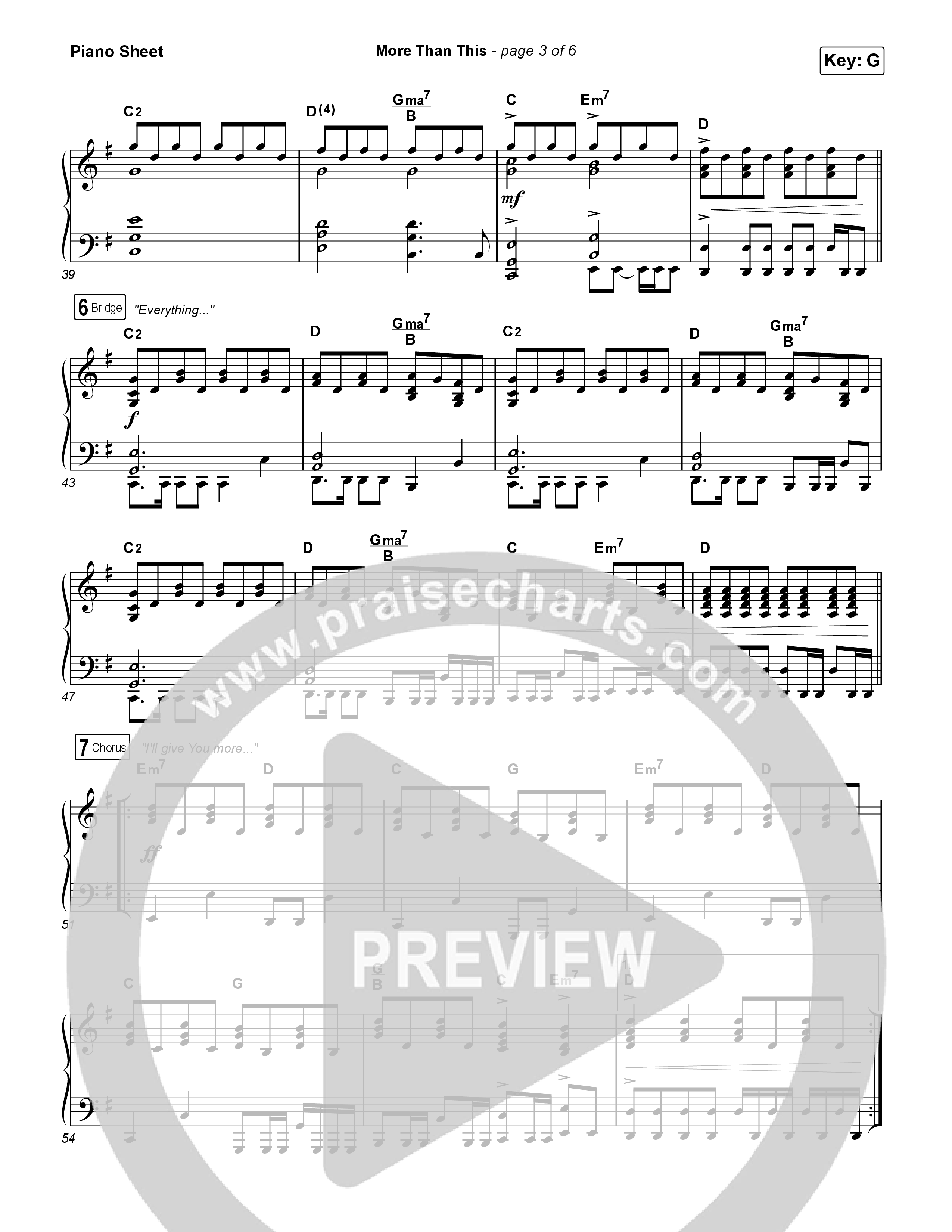 More Than This Piano Sheet (CeCe Winans / Todd Dulaney)