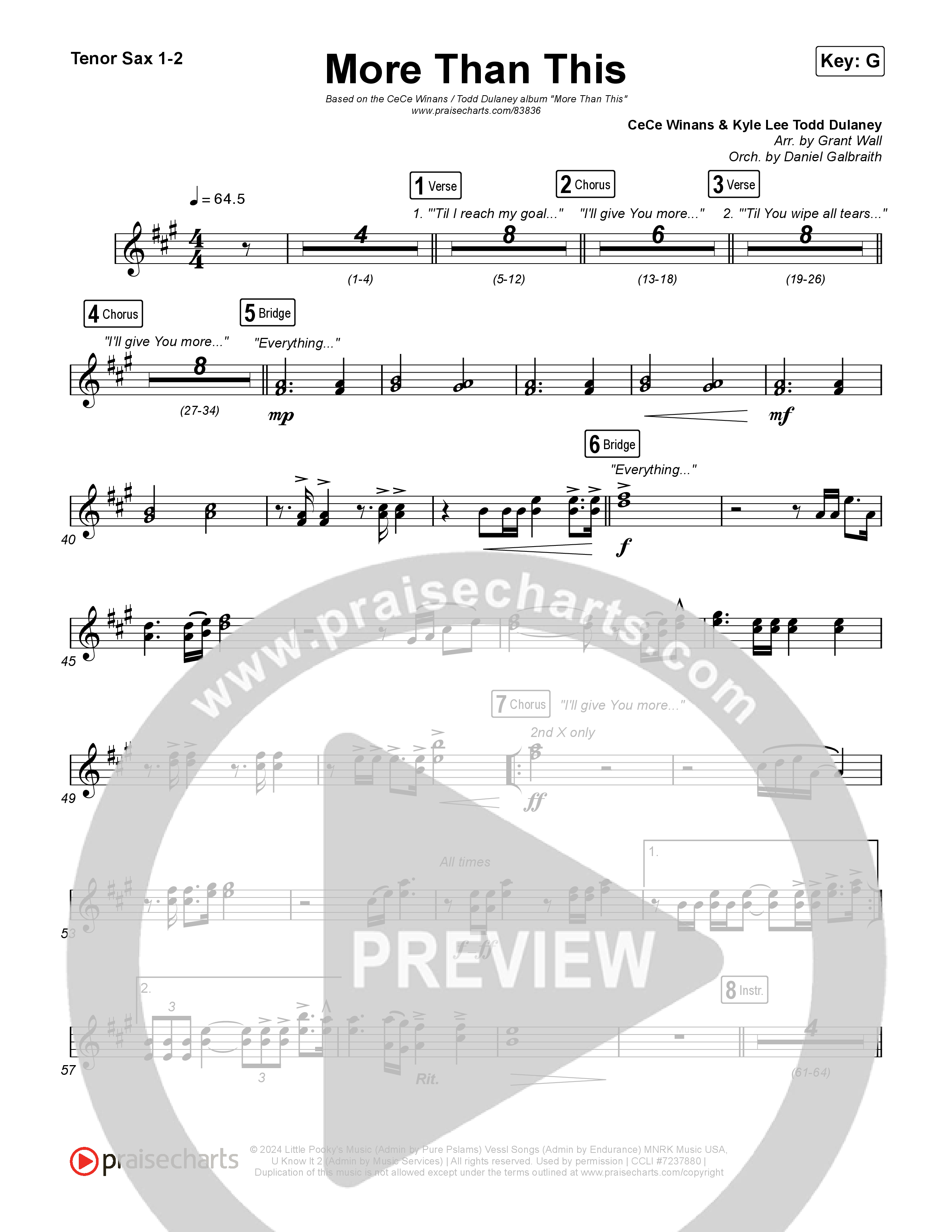 More Than This Tenor Sax 1,2 (CeCe Winans / Todd Dulaney)