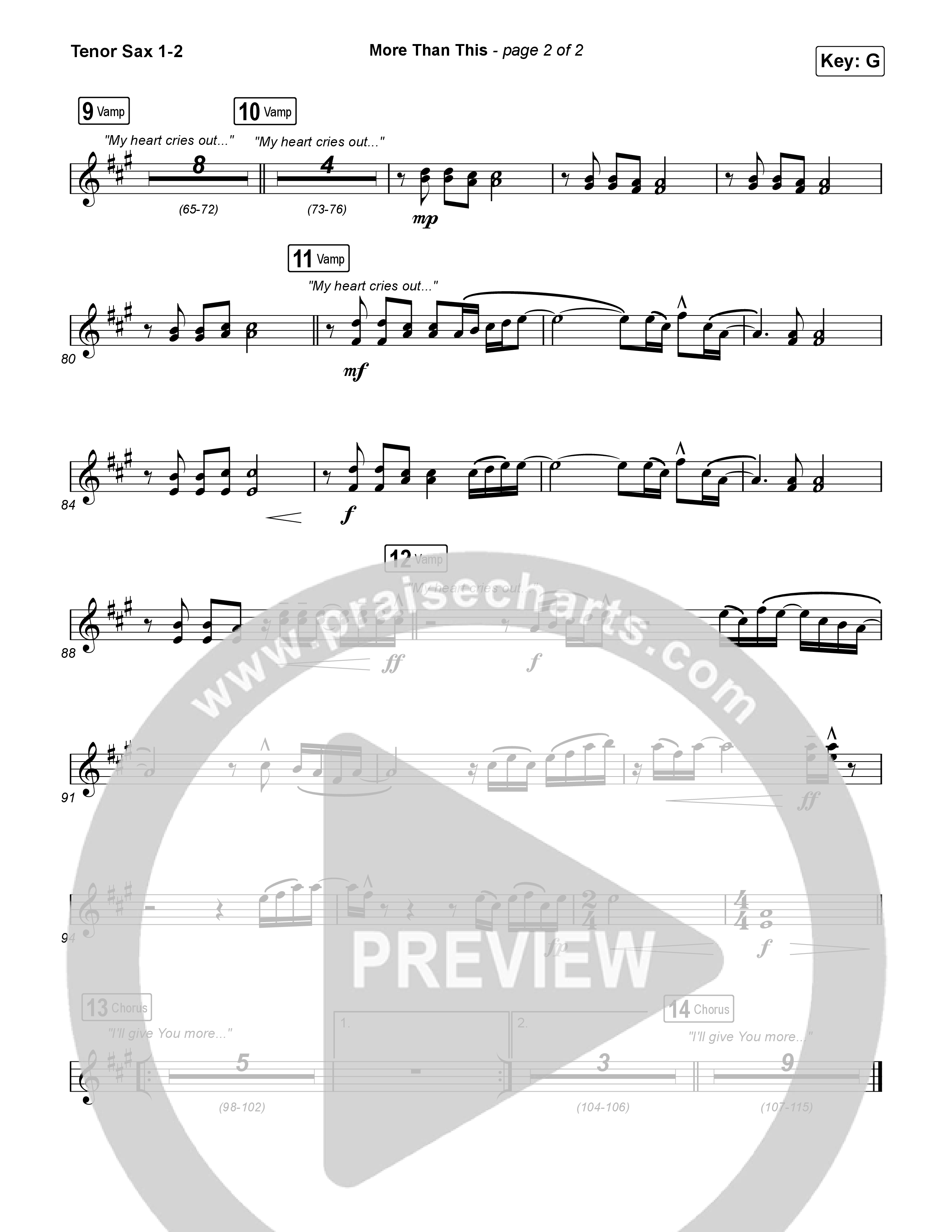 More Than This Tenor Sax 1,2 (CeCe Winans / Todd Dulaney)