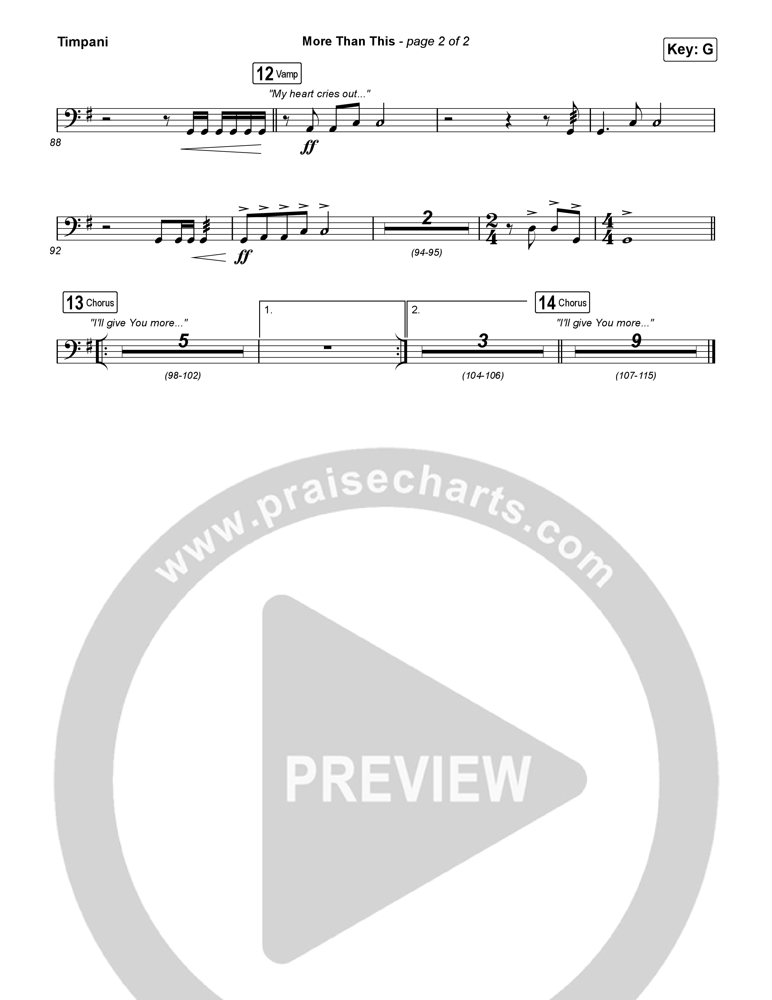 More Than This Timpani (CeCe Winans / Todd Dulaney)