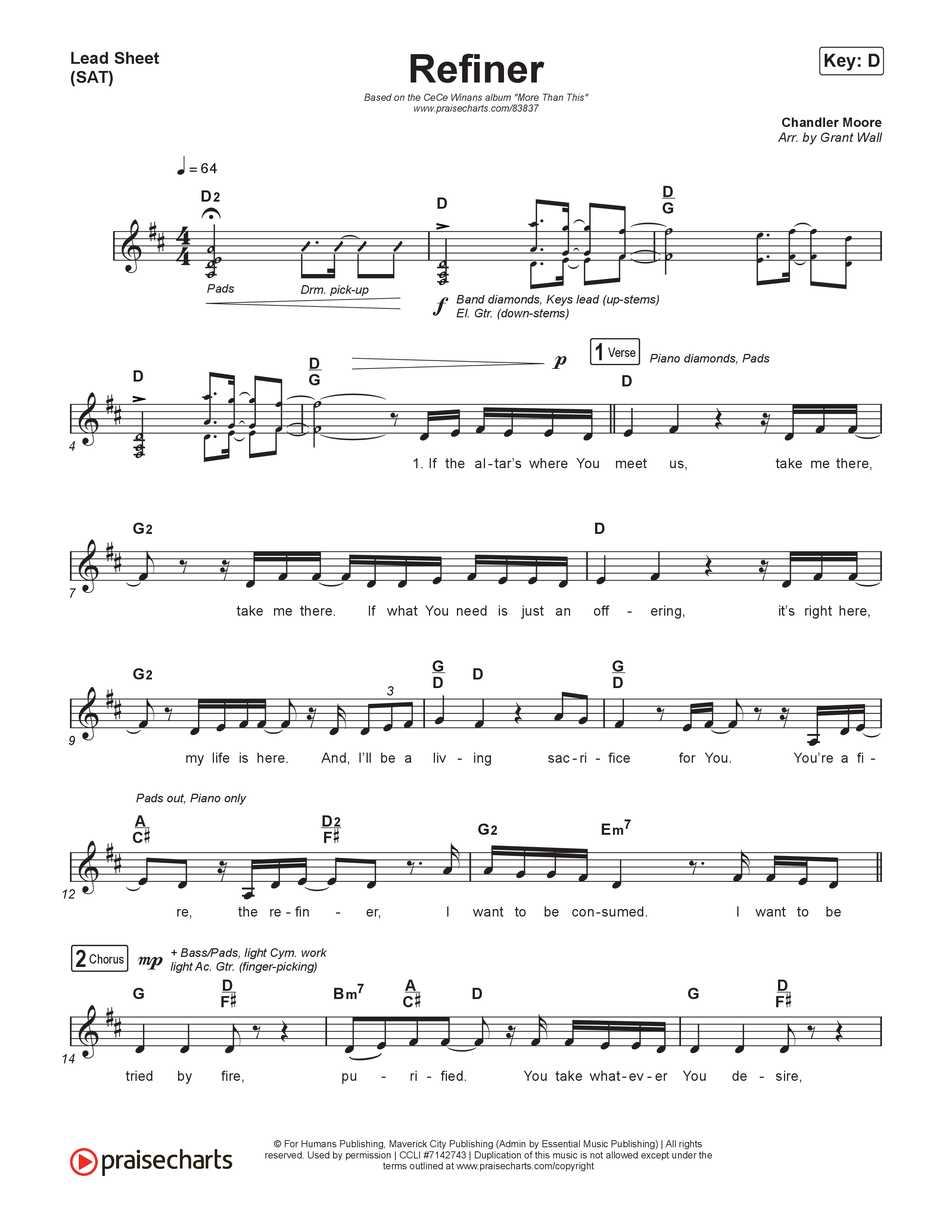 Refiner Lead Sheet (SAT) (CeCe Winans)