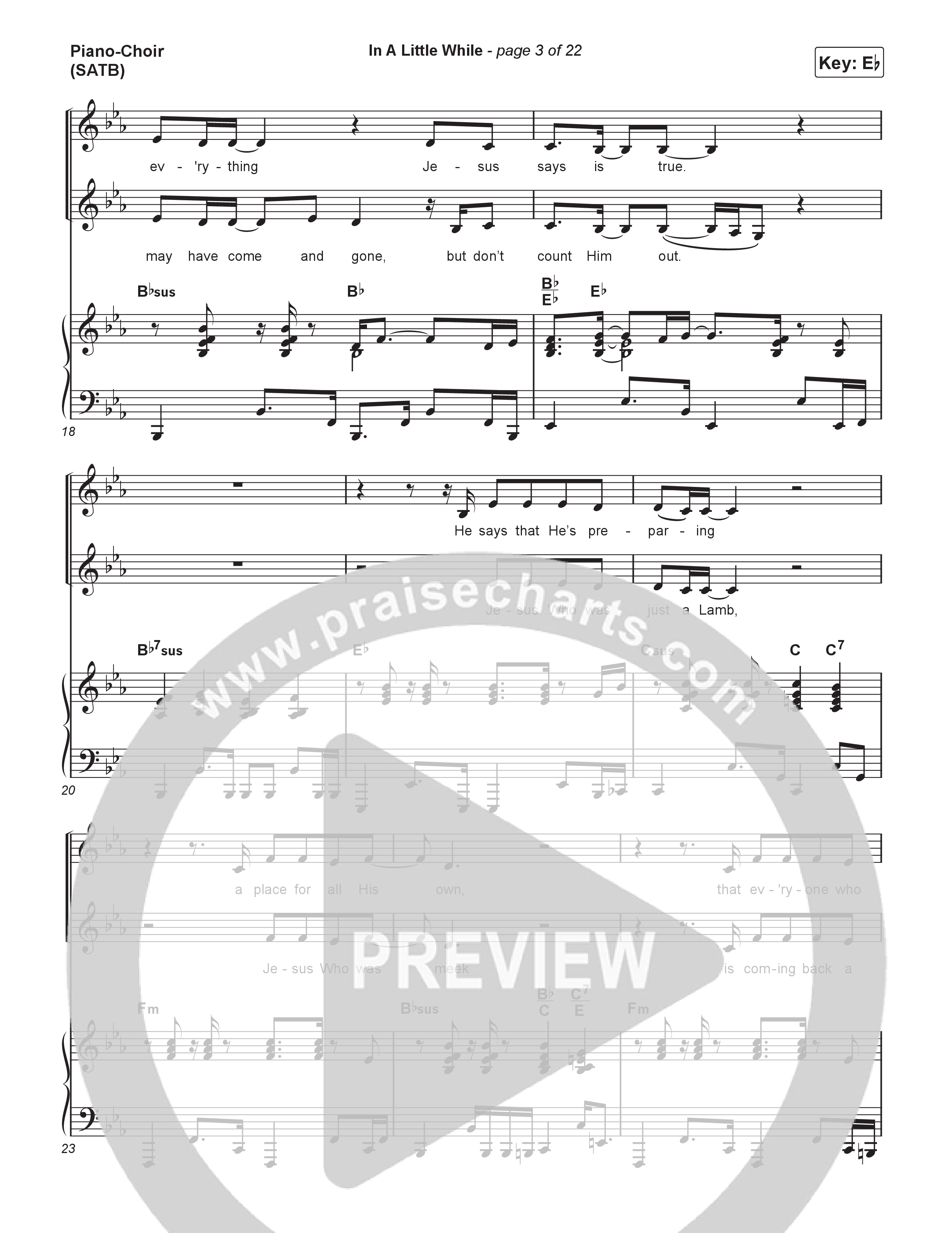 In A Little While Piano/Vocal (SATB) (CeCe Winans)