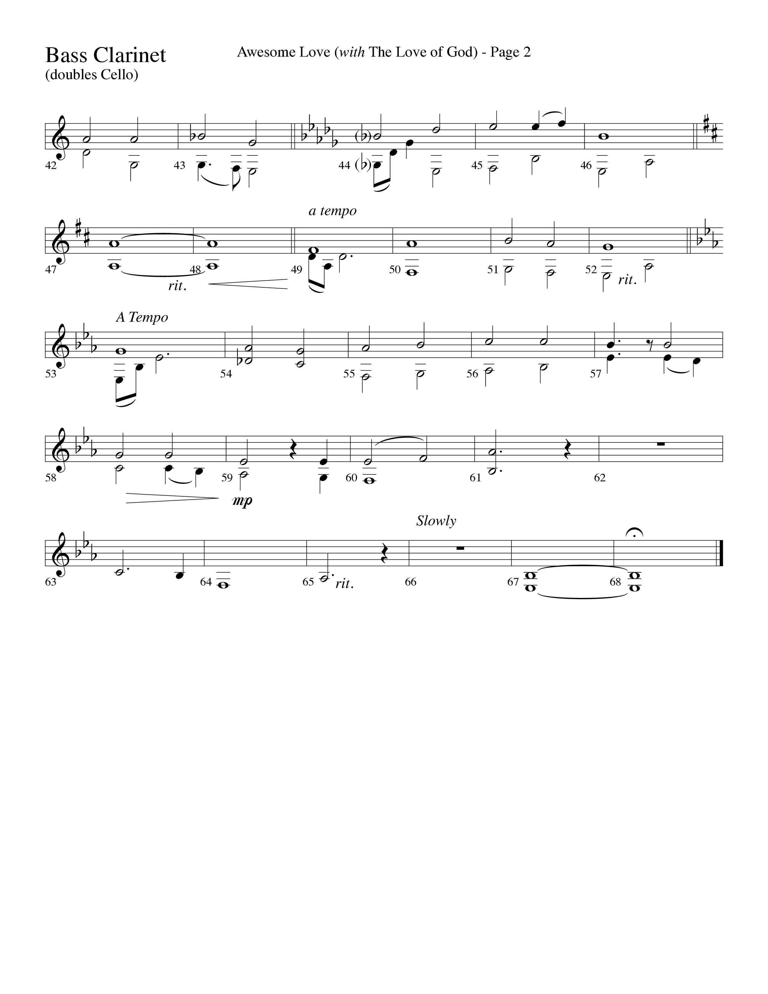 Awesome Love (with The Love Of God) (Choral Anthem SATB) Bass Clarinet (Lifeway Choral / Arr. Dave Williamson)