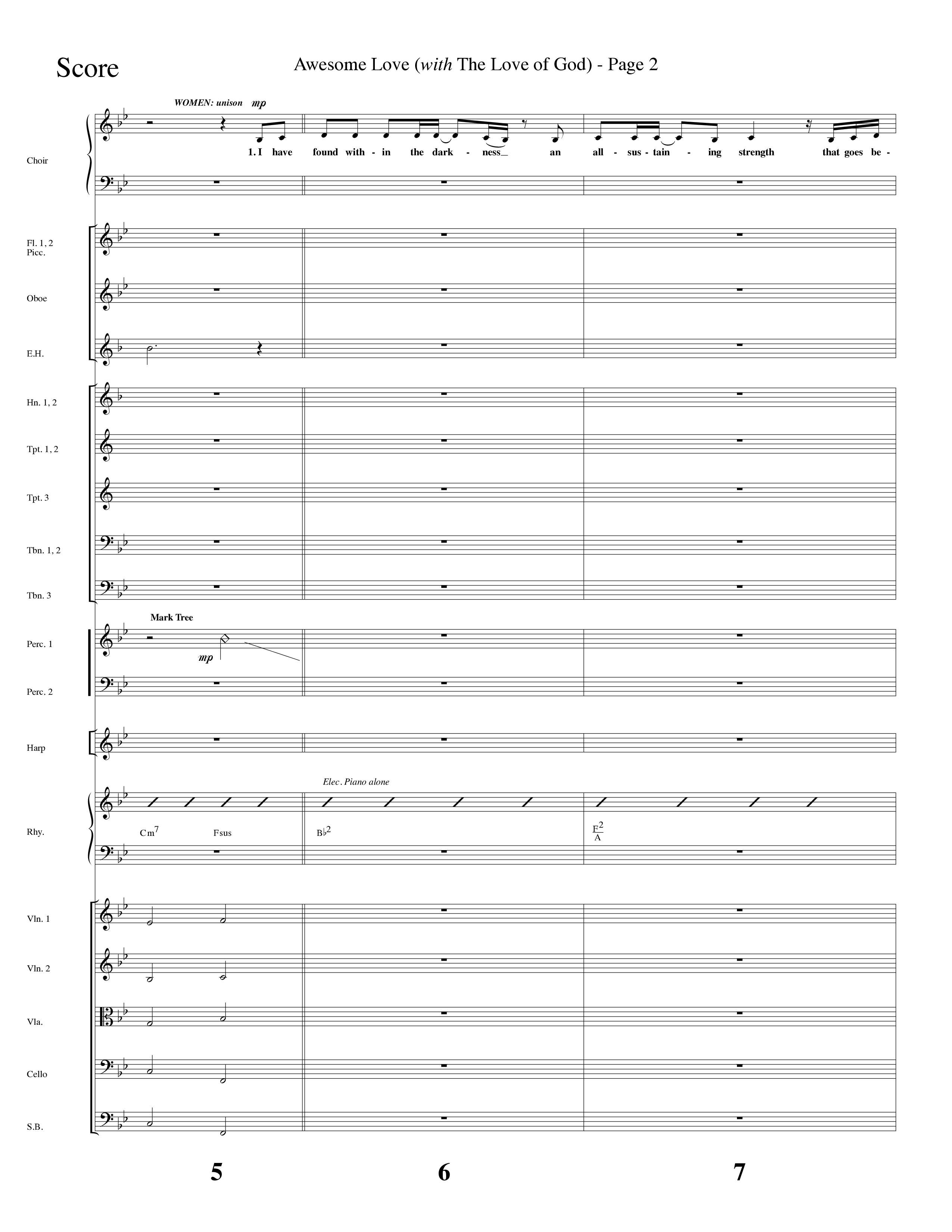 Awesome Love (with The Love Of God) (Choral Anthem SATB) Conductor's Score (Lifeway Choral / Arr. Dave Williamson)