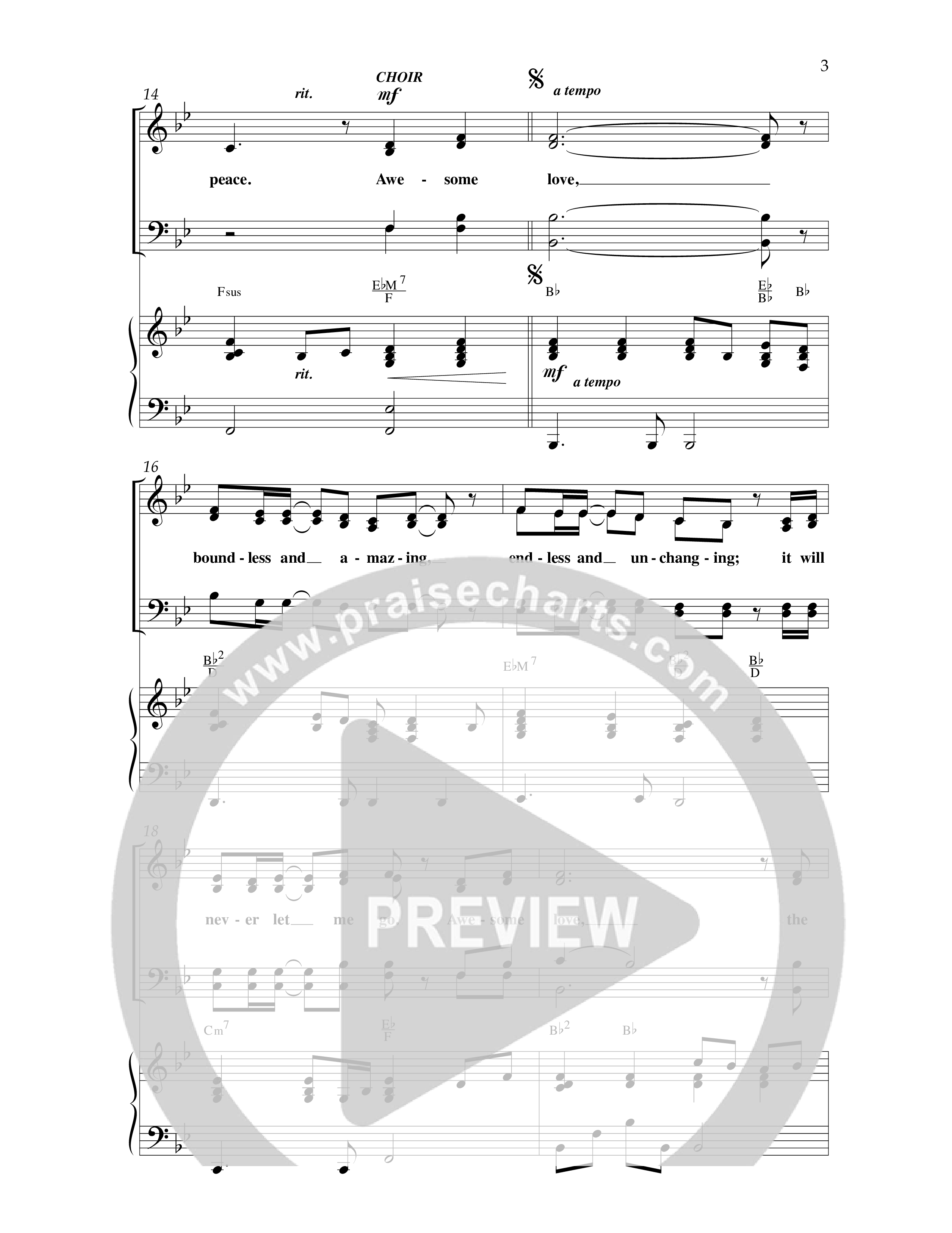 Awesome Love (with The Love Of God) (Choral Anthem SATB) Anthem (SATB/Piano) (Lifeway Choral / Arr. Dave Williamson)